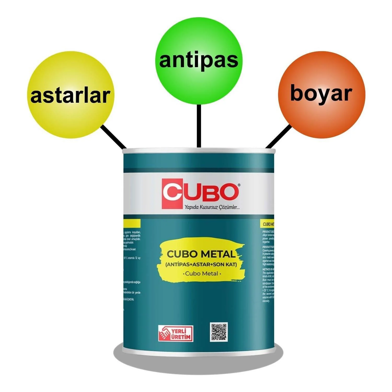 Cubo Metal Pas Boyası Nefti Yeşil 2,5 Litre