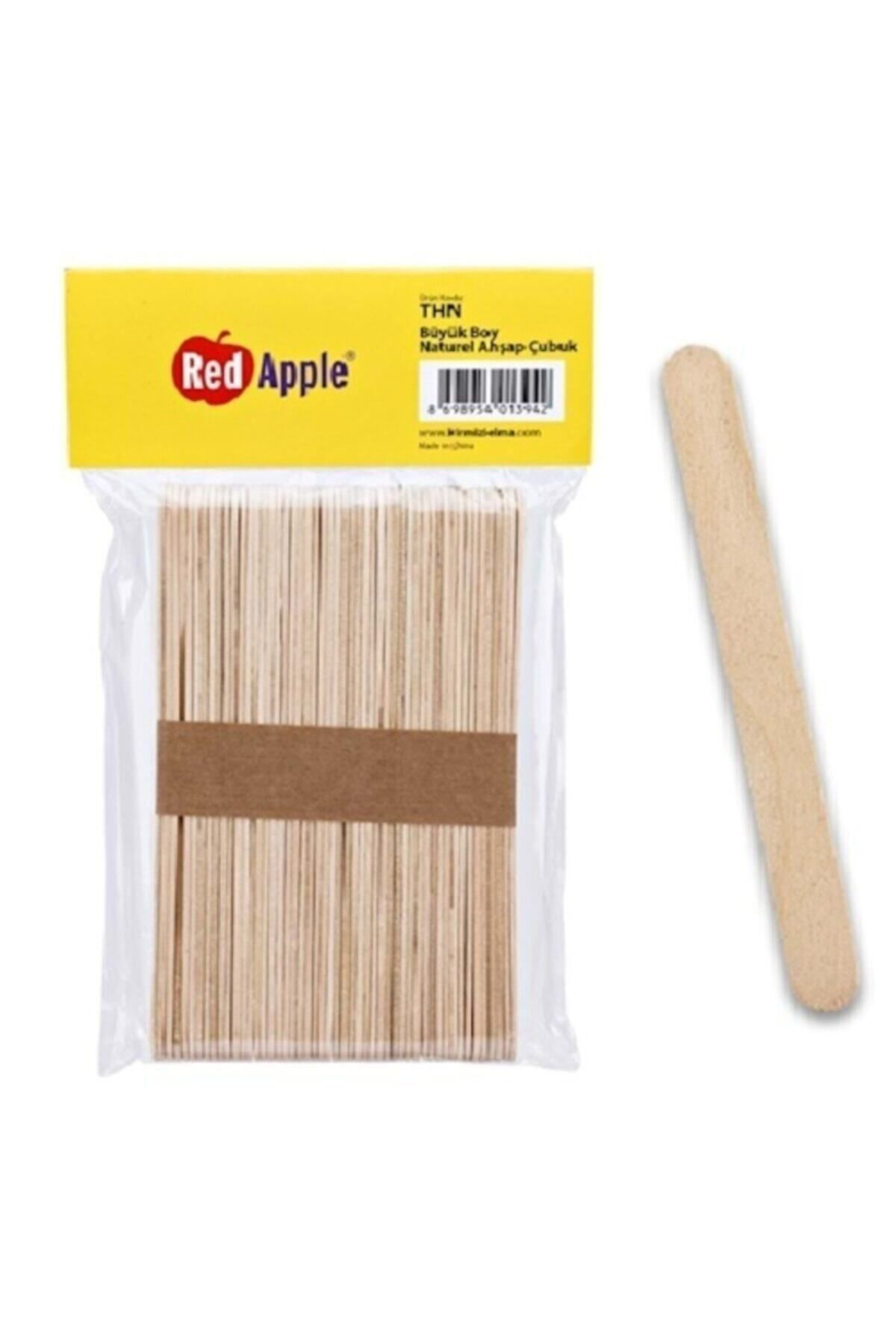 Red Apple Çubuk Geniş Naturel Ahşap 50'Li