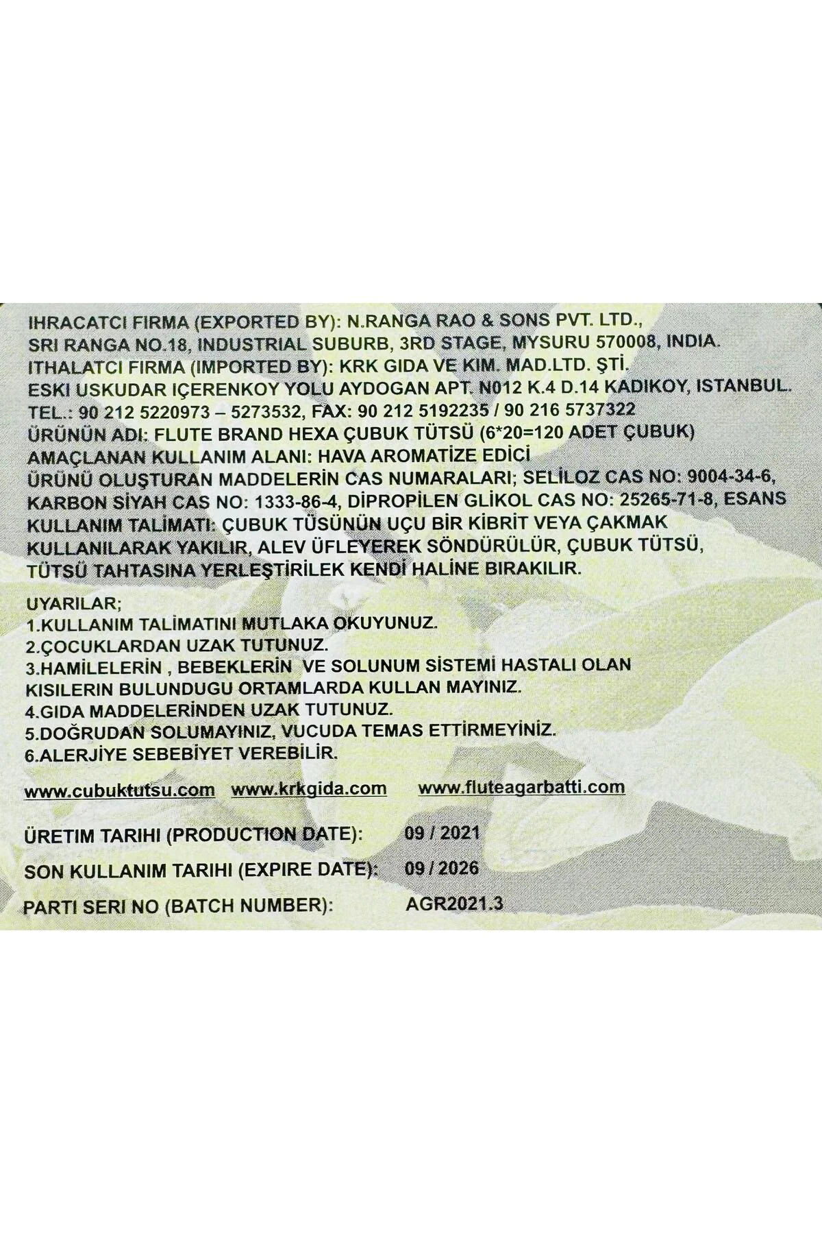 Çubuk Tütsü (ADAÇAYI) Hexa Sage 1 Adet=20 Çubuk