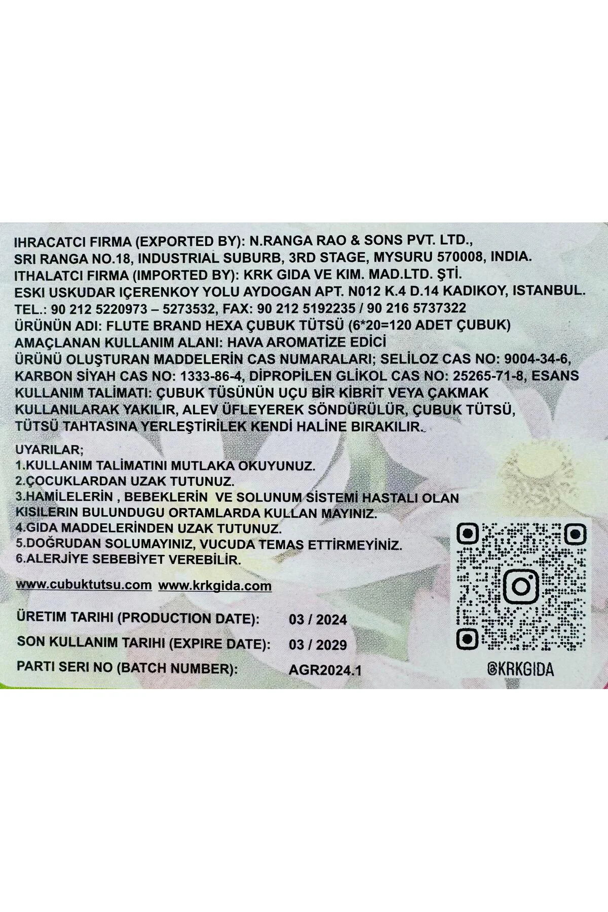 Çubuk Tütsü (LOTUS ÇİÇEĞİ) Hexa Lotus 1 Adet 20 Çubuk