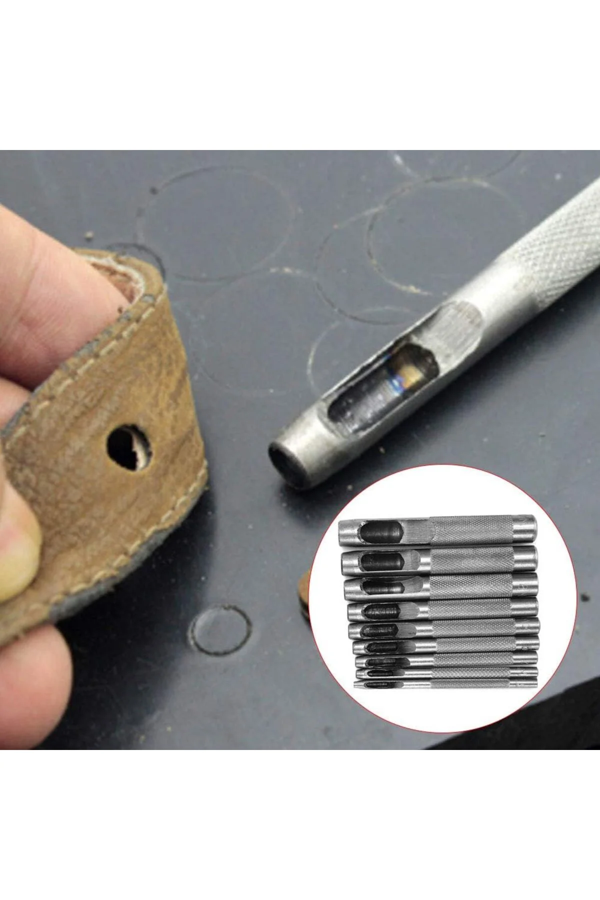 Çubuk Zımba , Delici, Padova. 9 adet içi boş zımba seti. 2.5mm'de
