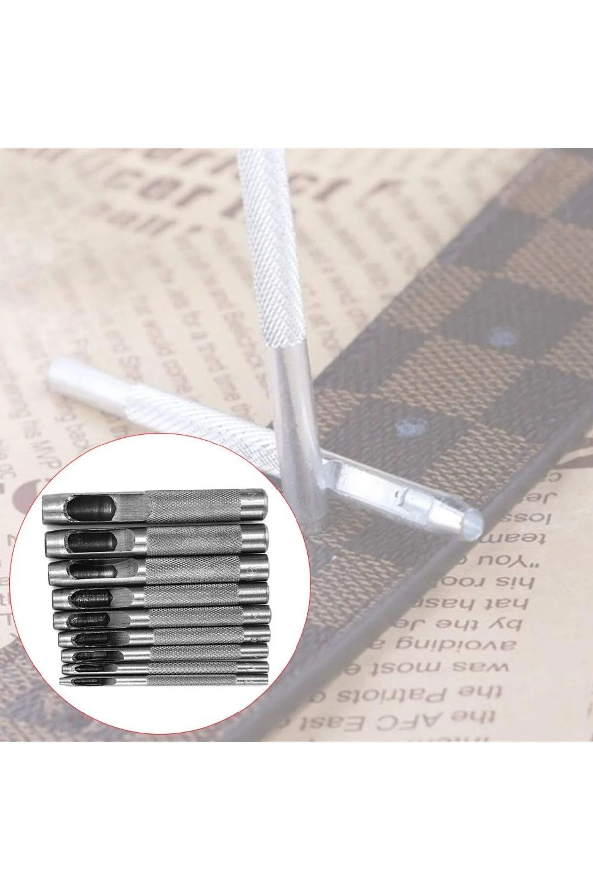 Çubuk Zımba , Delici, Padova. 9 adet içi boş zımba seti. 2.5mm'de