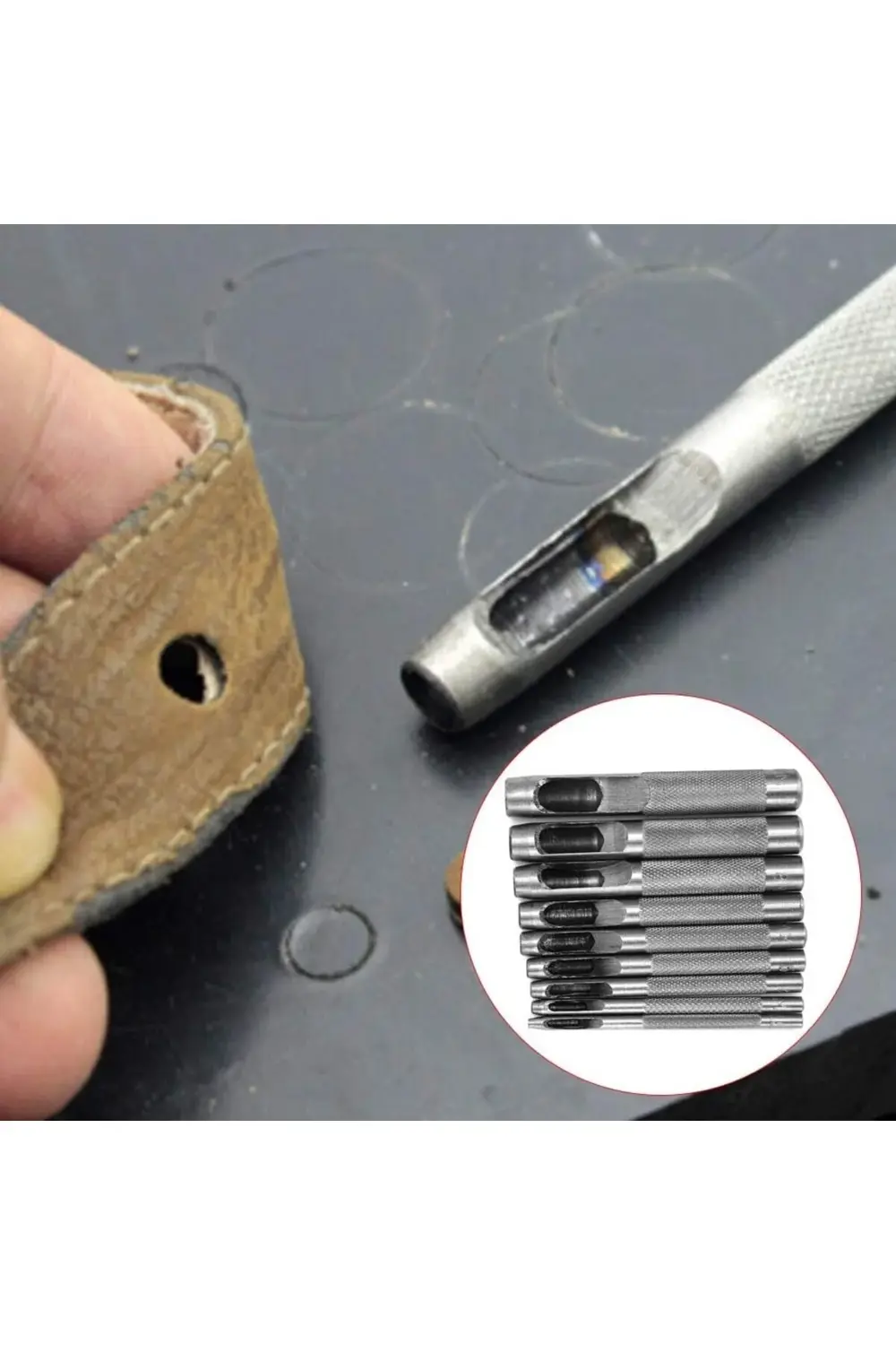 Tuhafiyecimiz Çubuk Zımba , Delici, Padova. 9 Adet İçi Boş Zımba Seti. 2.5Mm'de