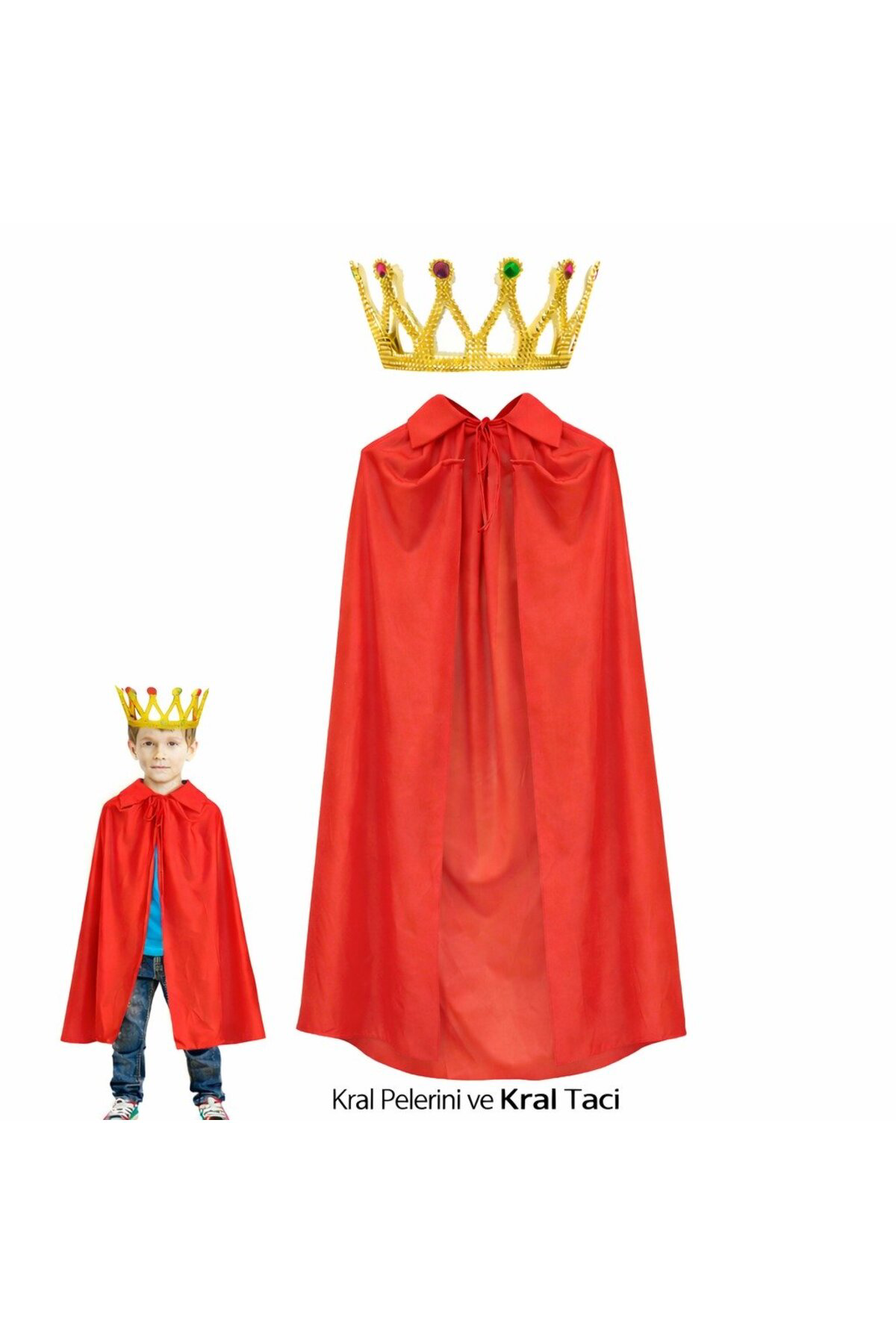 Çuk Kral Pelerini ve Kral Tacı Kostüm Seti