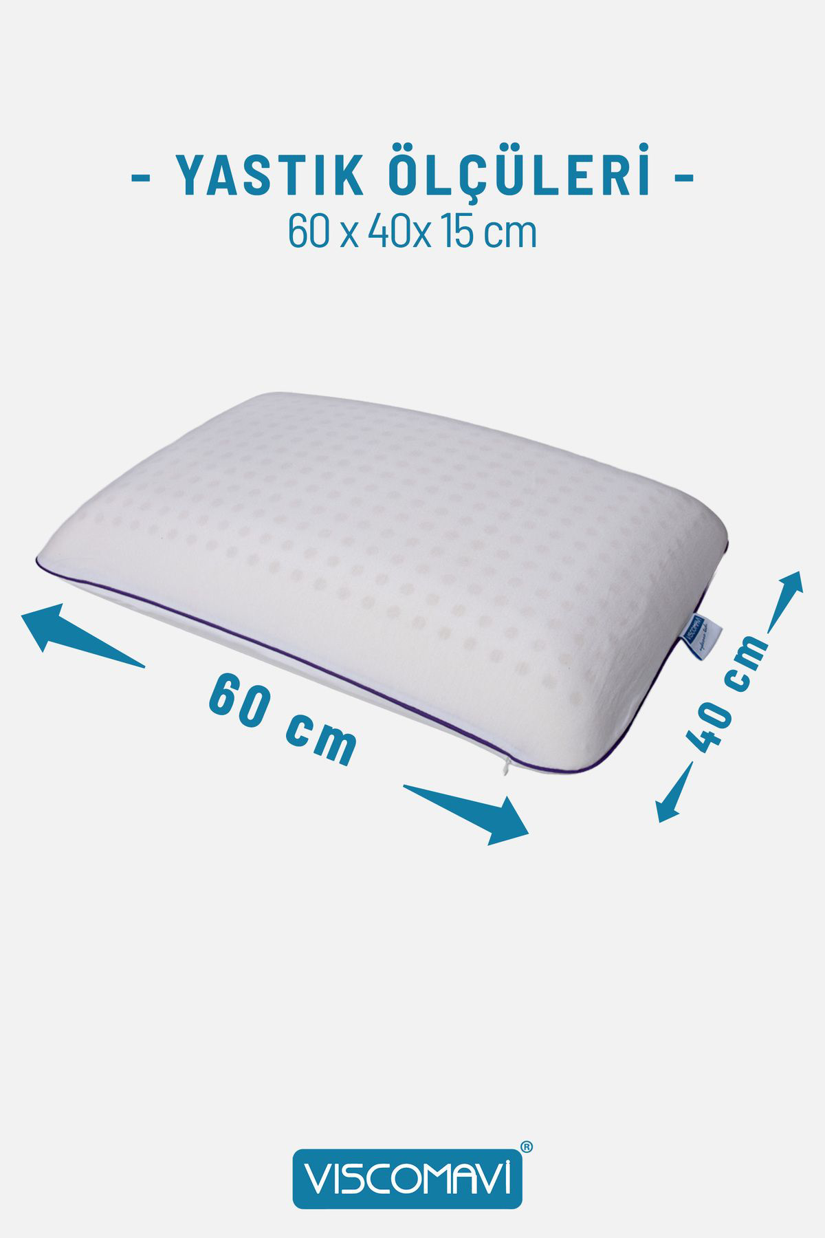 Viscomavi Cunda İki Yüzeyi Farkli Sertlikte Ortopedik Visco Yastik 60X40x15