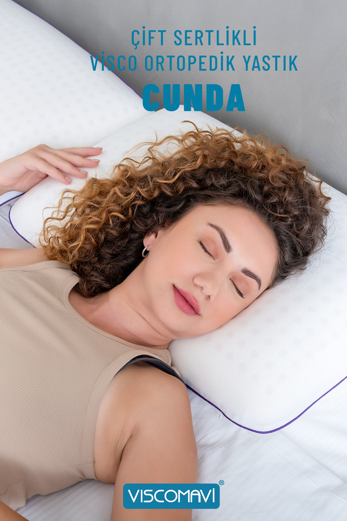 Viscomavi Cunda İki Yüzeyi Farkli Sertlikte Ortopedik Visco Yastik 60X40x15