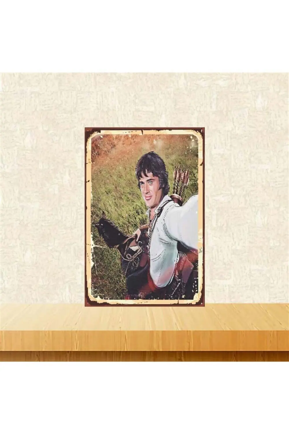 Cüneyt Arkın 20-30 cm Retro Ahşap Poster Tkfx4059