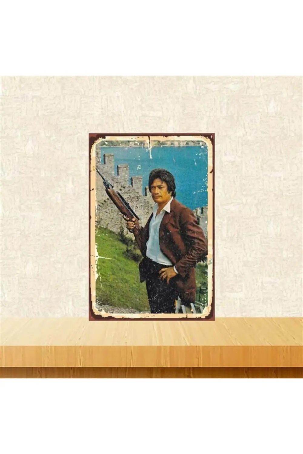 Cüneyt Arkın 20*30 cm Retro Ahşap Poster Tkfx3831