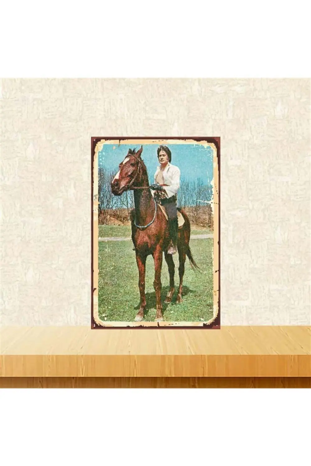 Cüneyt Arkın Retro Ahşap Poster 20-30 cm