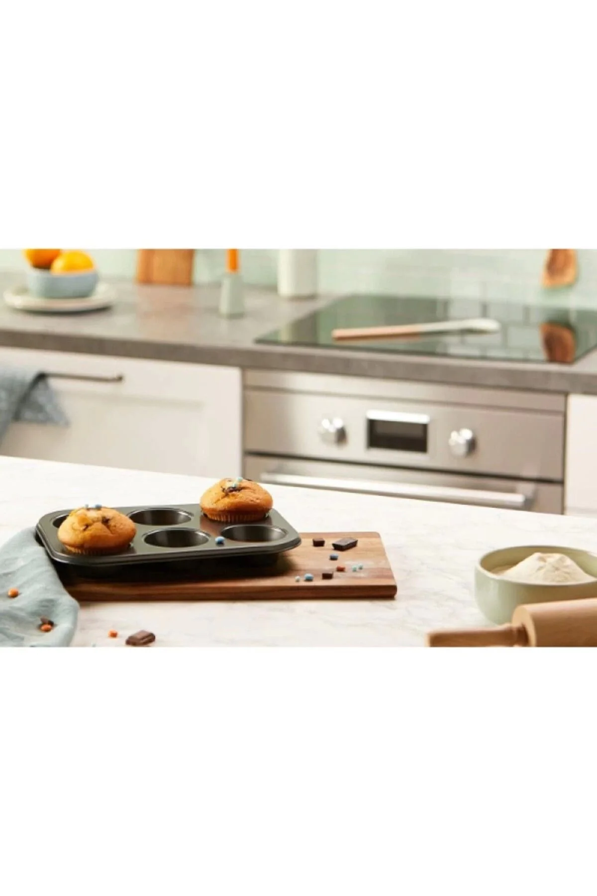 Cupcake Fırın Kalıbı 6 Büyük Bölmeli 6 Bölmeli Muffin Kek Kalıbı