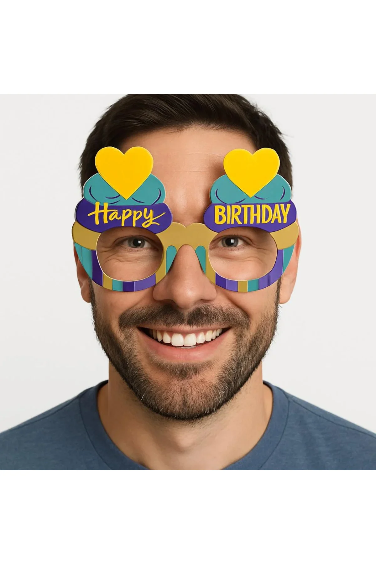 Cupcake Temalı Doğum Günü Renkli Karton Happy Birthday Gözlüğü 6 Adet Cupcake Temalı Doğum Günü Renkli Karton Happy Birthday Gözlüğü 6 Adet