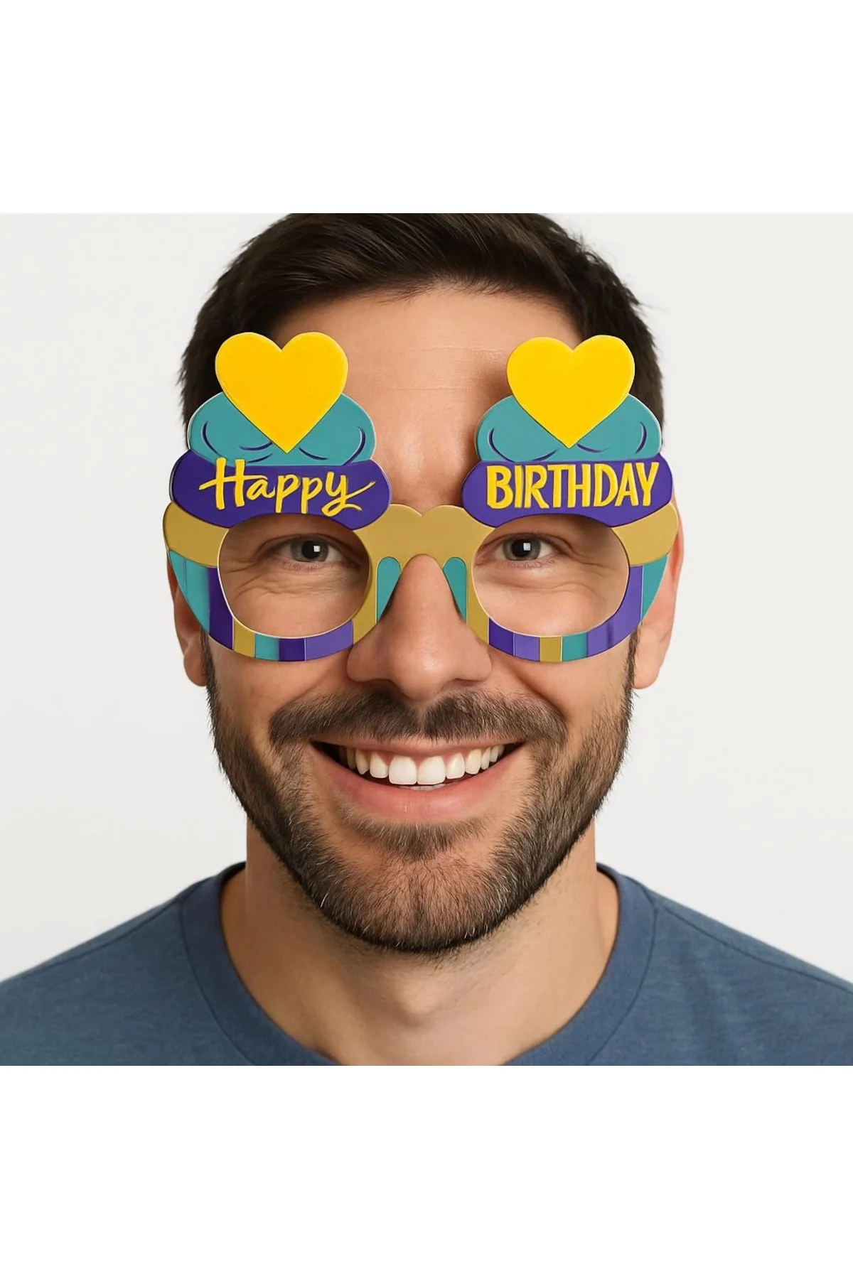 Cupcake Temalı Doğum Günü Renkli Karton Happy Birthday Gözlüğü 6 Adet Cupcake Temalı Doğum Günü Renkli Karton Happy Birthday Gözlüğü 6 Adet - Görsel 2