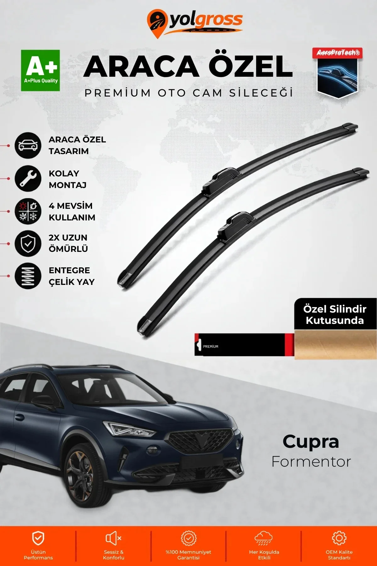 Cupra Formentor Ön Cam Silecek Seti 2020 Üzeri Premium Araca Özel 65-45 Cm A+ Kalite Cupra Formentor Ön Cam Silecek Seti 2020 Üzeri Premium Araca Özel 65-45 Cm A+ Kalite