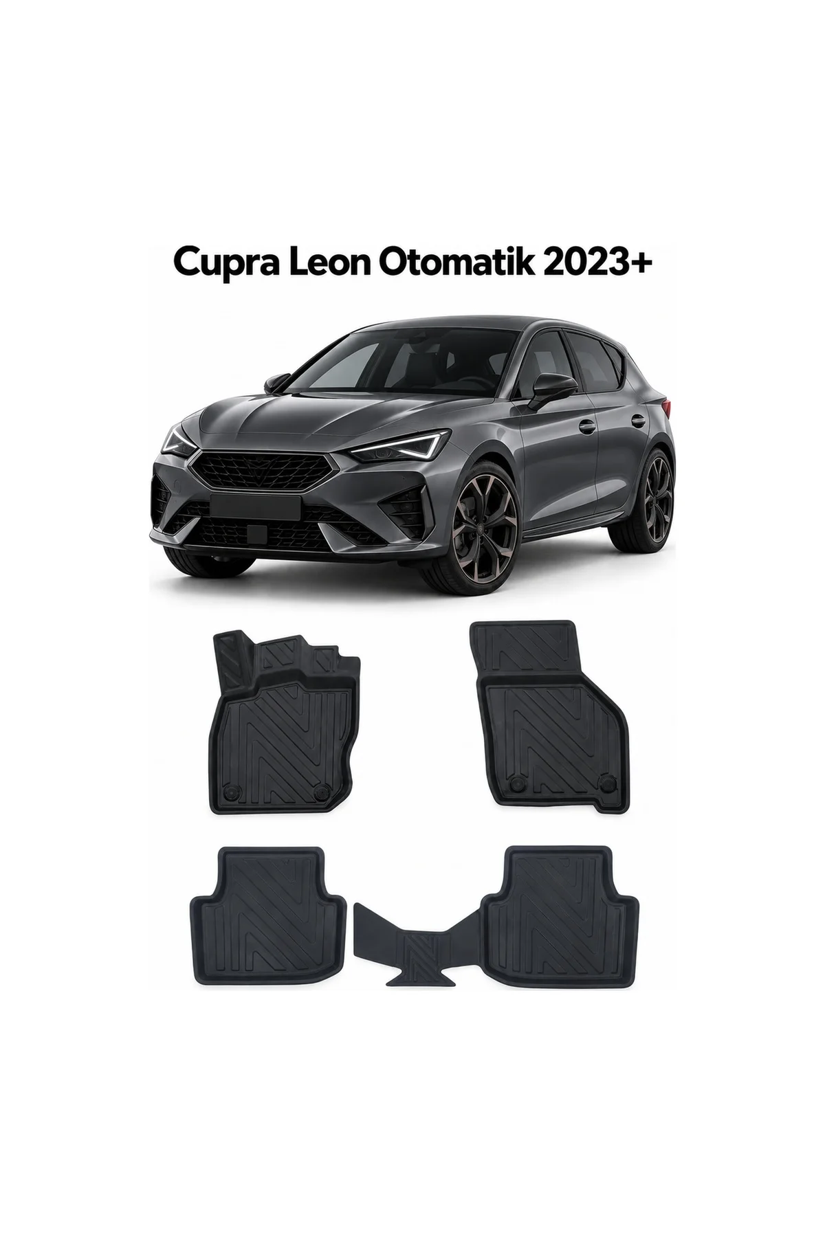 Cupra Leon Otomatik 2023 Sonrası Karbon Desenli Premium 3D Havuzlu Oto Paspas