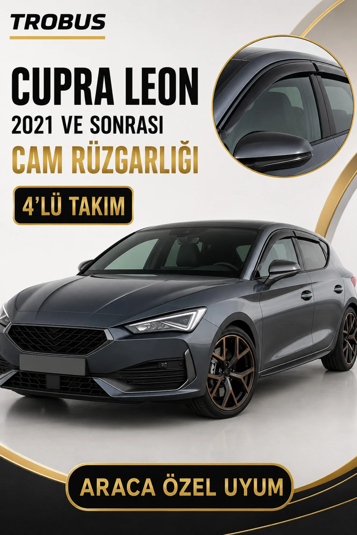 Cupra Leon VZ 2021 ve Sonrası Mügen Cam Rüzgarlığı (4'lü) Fiyatı, Yorumları ve Özellikleri
