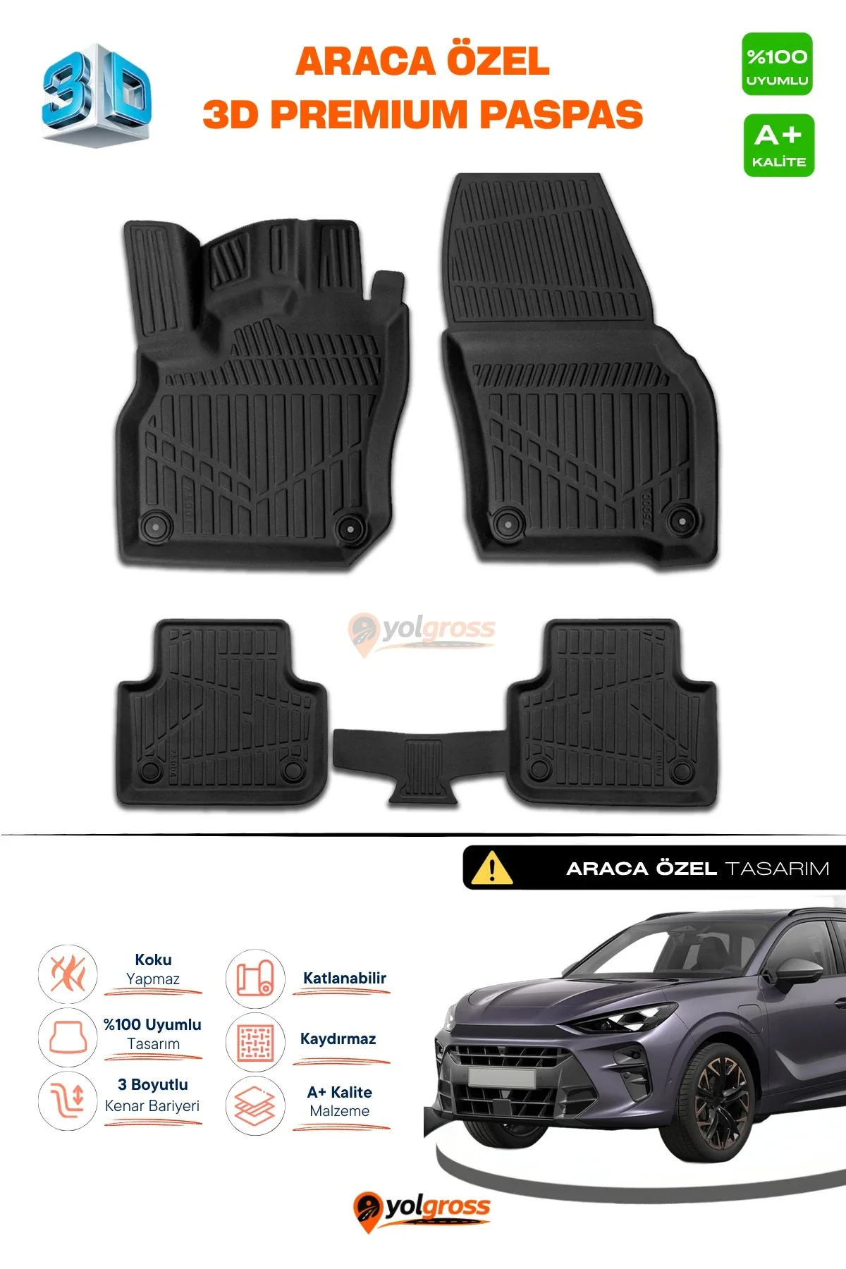 Cupra Terramar 3D Pro Havuzlu Paspas 2024 Üzeri A+ Kalite Cupra Terramar 3D Pro Havuzlu Paspas 2024 Üzeri A+ Kalite