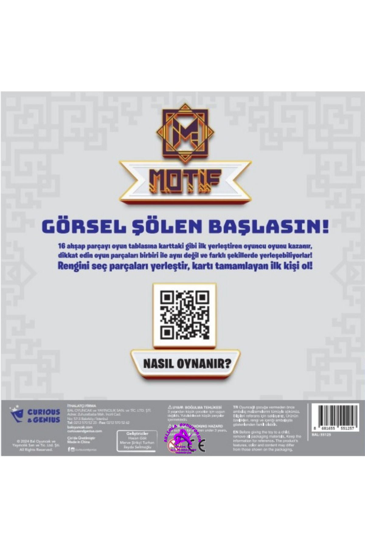 Curious&Genius TAZOF MOTİF TURNUVA KUTU OYUNU