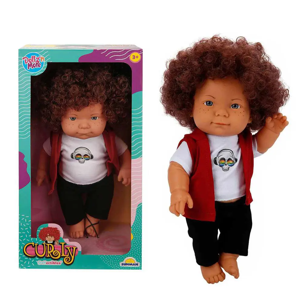 Curly Bebek Tulumlu Elbiseli Et Bebek 35 cm