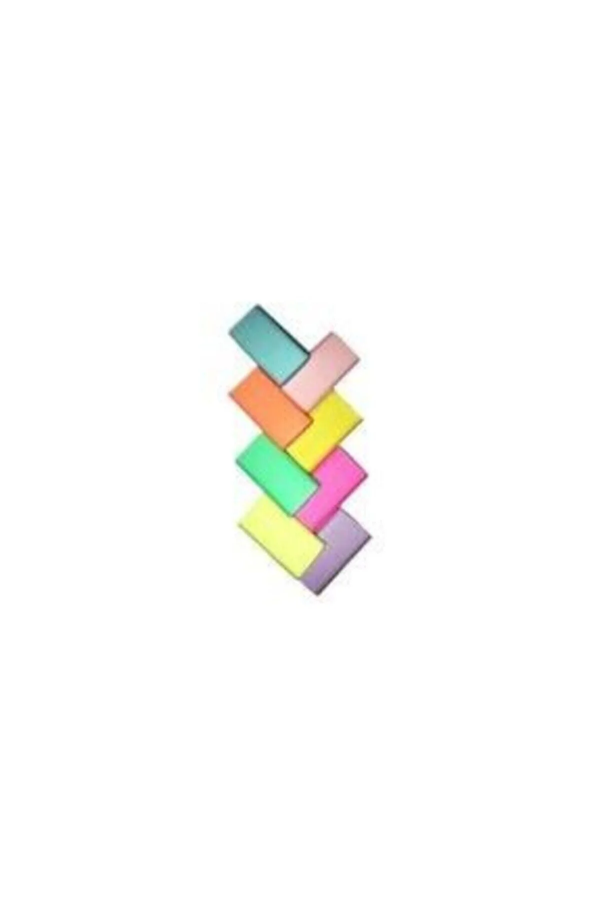 Curved Rainbow Pastel Silgi 8'li Sınav Silgisi Renkli