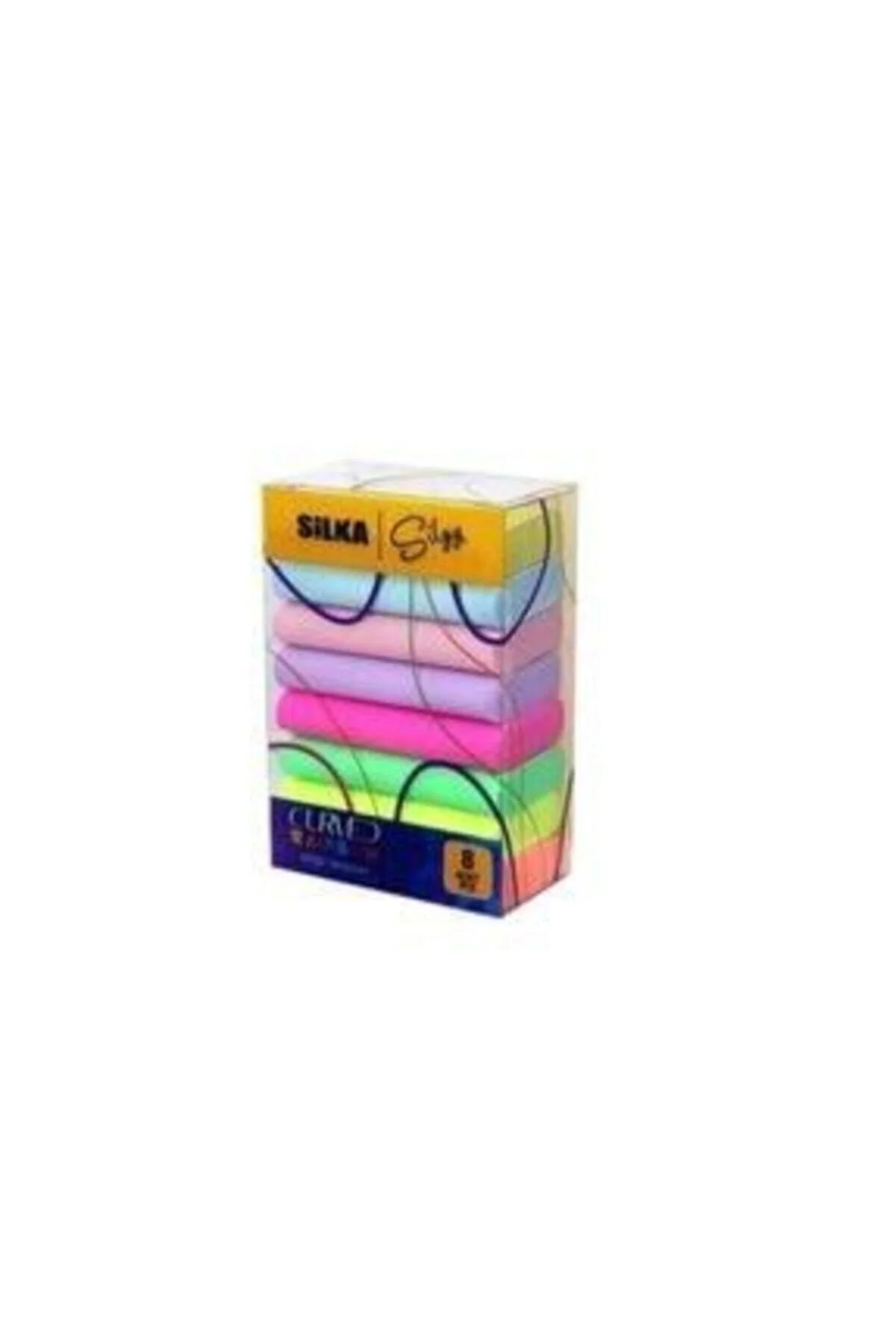 Curved Rainbow Pastel Silgi 8'li Sınav Silgisi Renkli