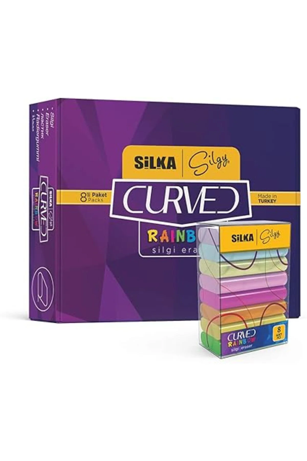 Curved Rainbow Silgi, 8'li, Sg.51 Curved Rainbow Silgi, 8'li, Sg.51