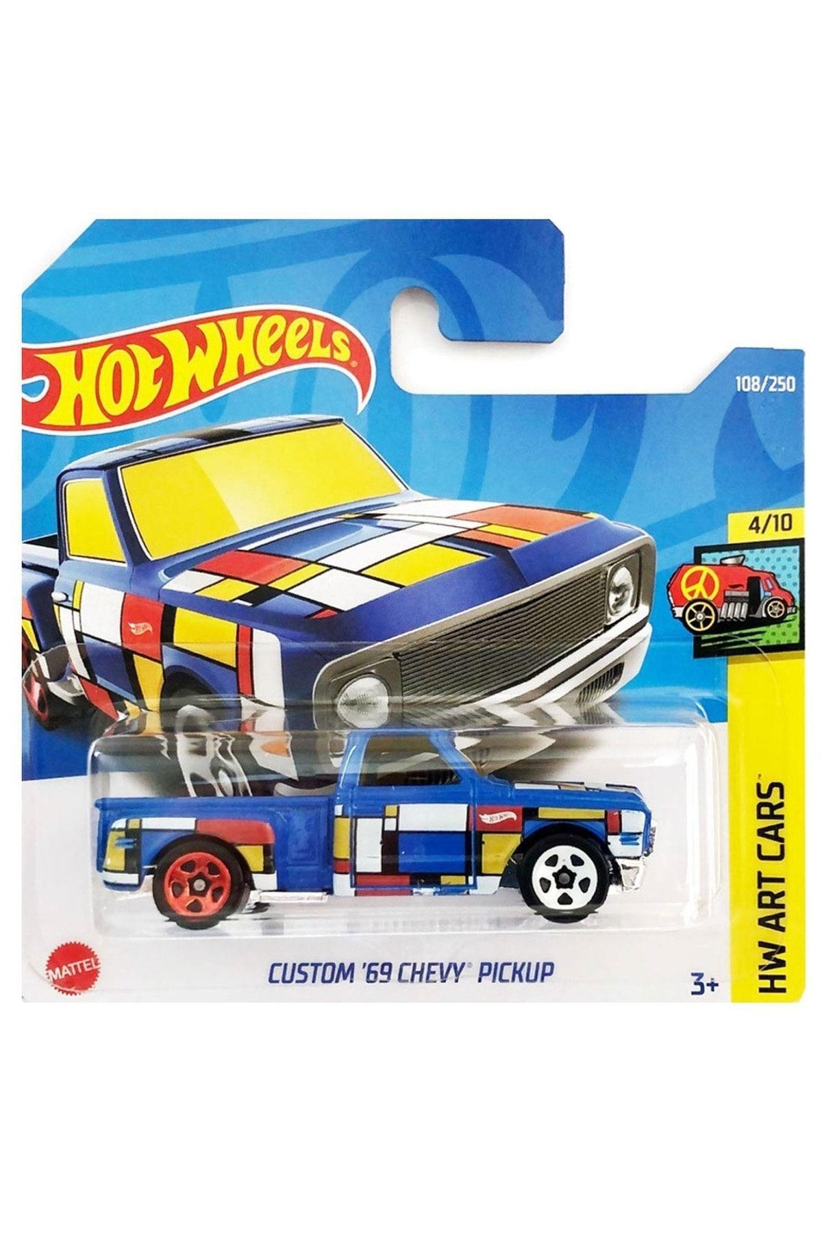 Custom 69 Chevy Pickup Tekli Arabalar 1/64 Ölçek Metal Oyuncak Ar