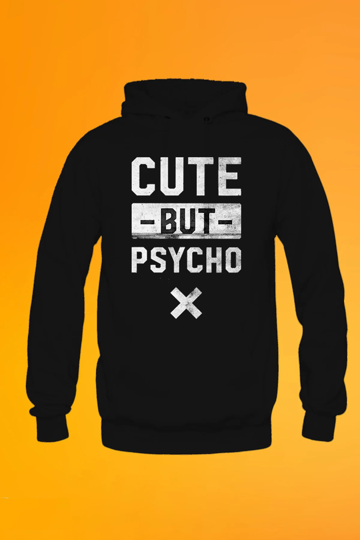 Cute But Psycho Baskılı Siyah Erkek Kapşonlu Fermuarsız Sweatshirt Hoodie Cute But Psycho Baskılı Siyah Erkek Kapşonlu Fermuarsız Sweatshirt Hoodie