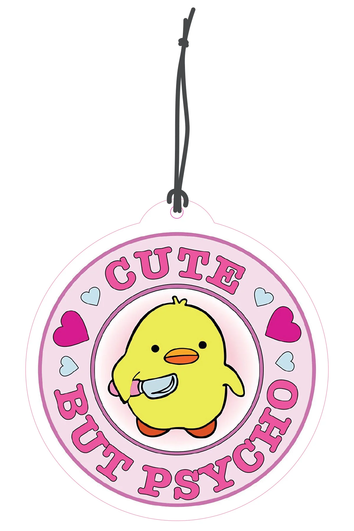 Cute But Psycho Tasarımlı Dekoratif Çift Yönlü Askılı Araç Kokusu