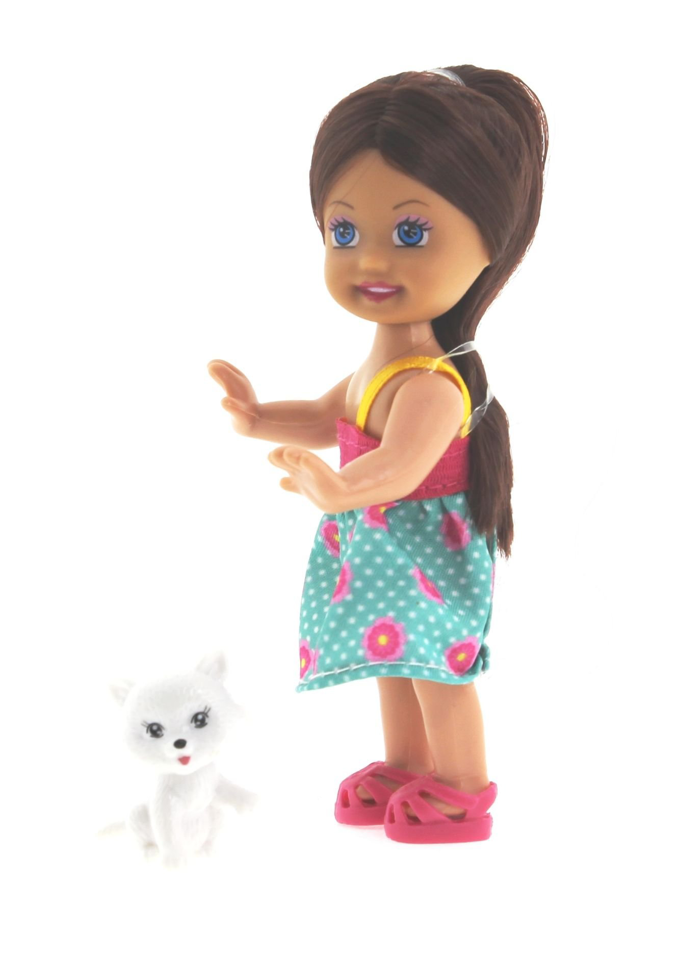 Cute Girl Kedi Figürlü Kumral Mini Bebek Cute Girl Kedi Figürlü Kumral Mini Bebek