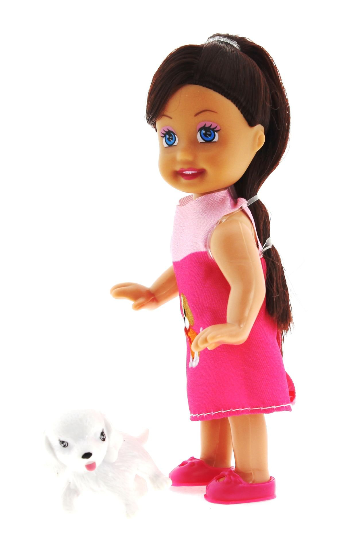 Cute Girl Köpek Figürlü Kumral Mini Bebek Cute Girl Köpek Figürlü Kumral Mini Bebek