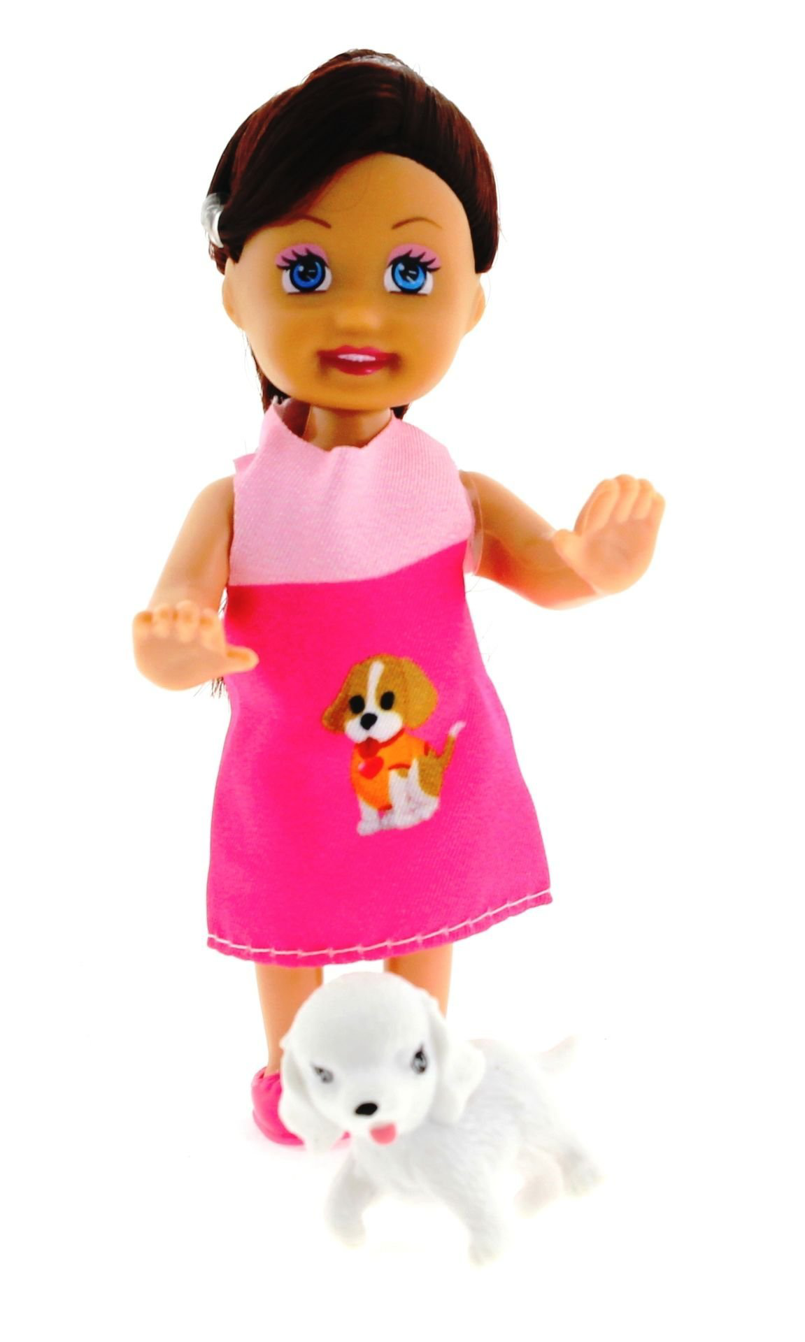Cute Girl Köpek Figürlü Kumral Mini Bebek Cute Girl Köpek Figürlü Kumral Mini Bebek