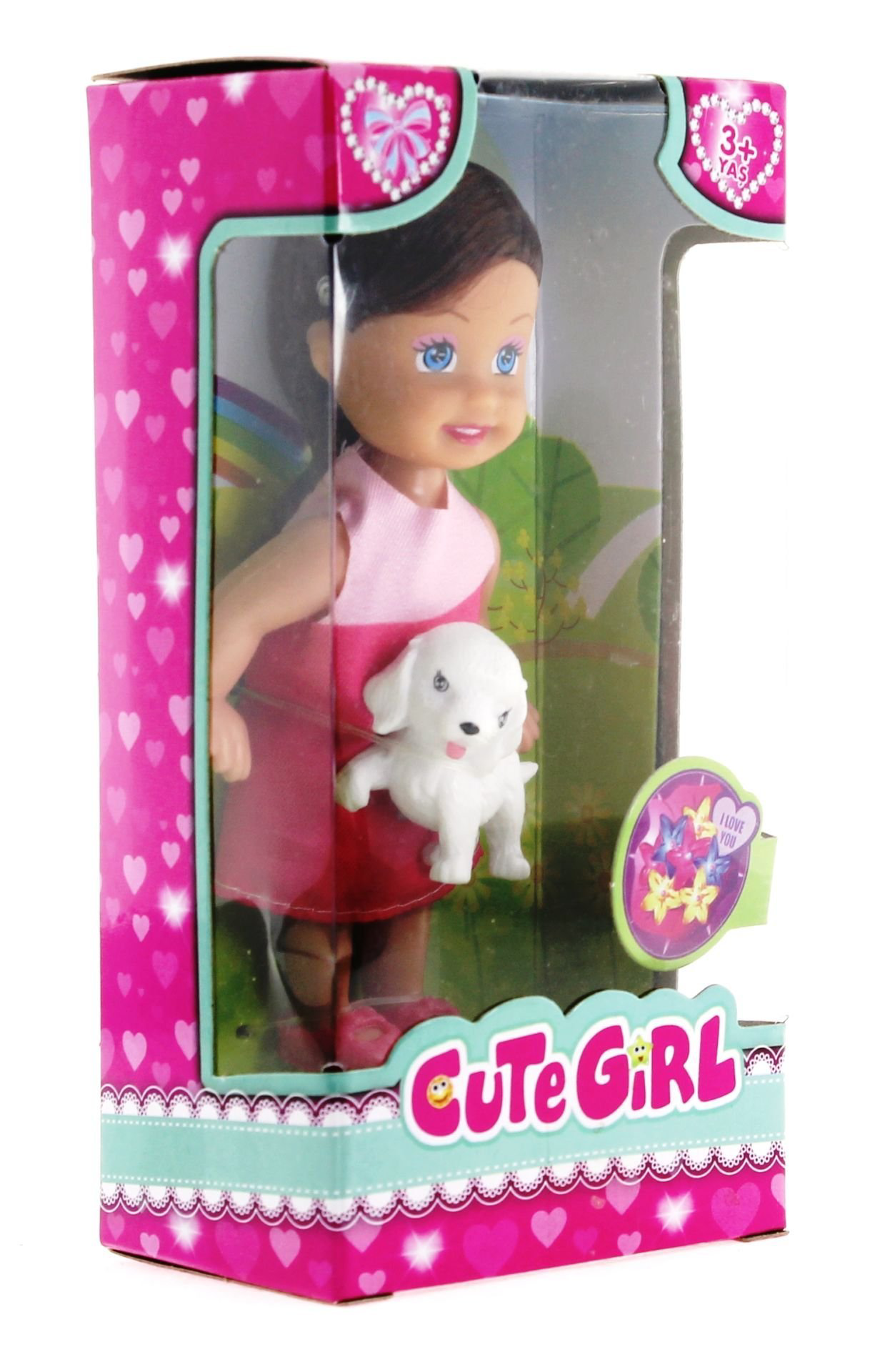 Cute Girl Köpek Figürlü Kumral Mini Bebek Cute Girl Köpek Figürlü Kumral Mini Bebek