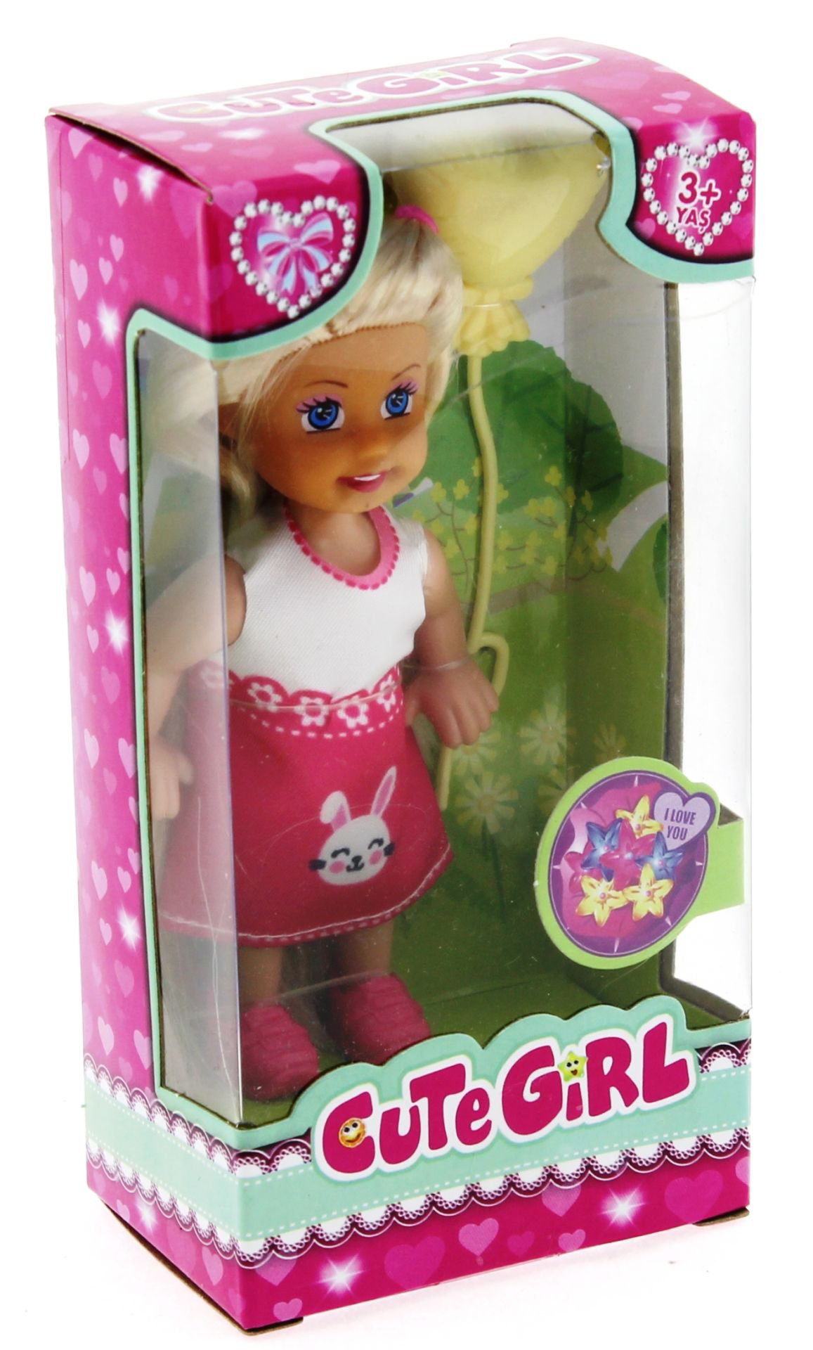 Cute Girl Sarı Balonlu Sarışın Mini Bebek Cute Girl Sarı Balonlu Sarışın Mini Bebek