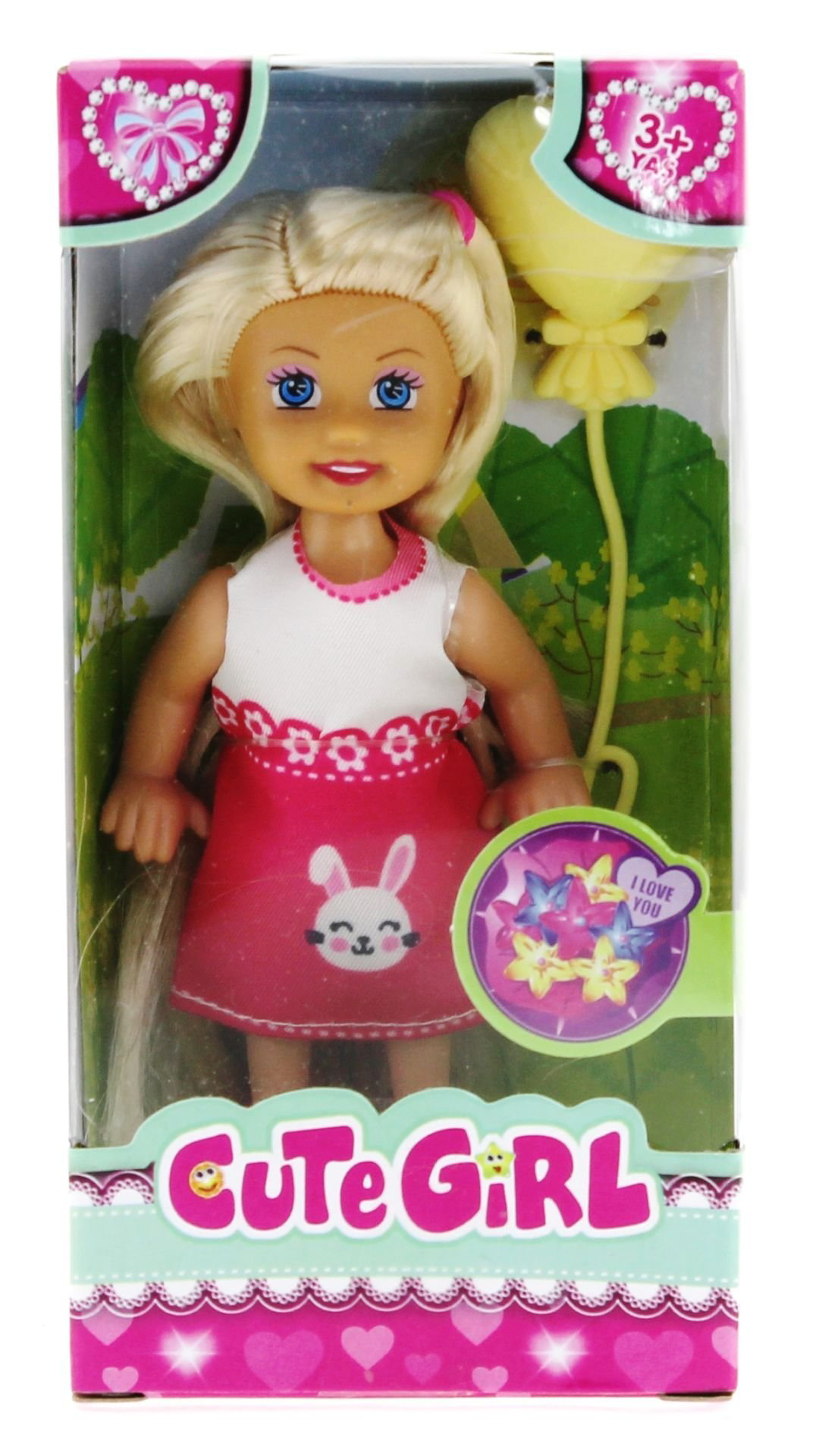 Cute Girl Sarı Balonlu Sarışın Mini Bebek Cute Girl Sarı Balonlu Sarışın Mini Bebek