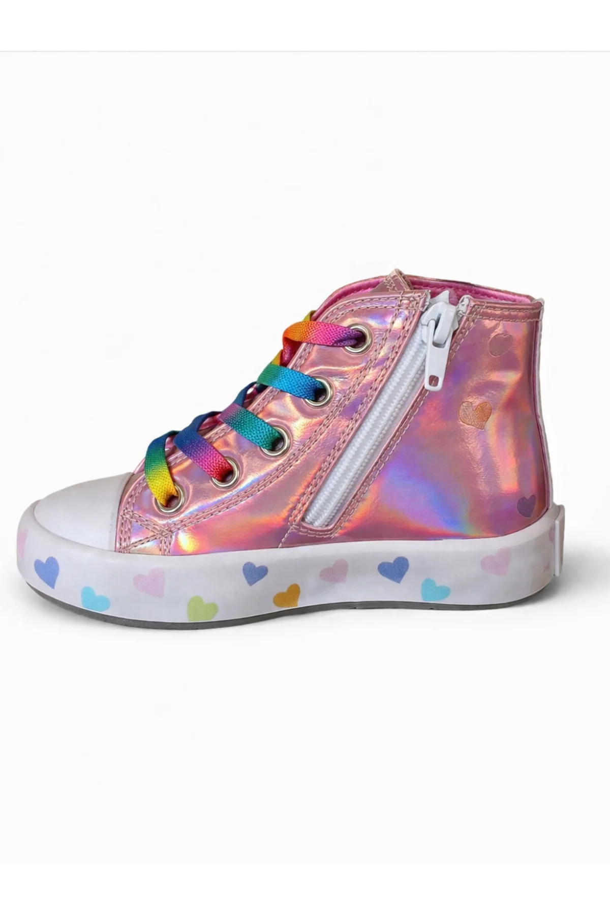 Cute Pembe Fermuarlı Kız Çocuk Sneaker