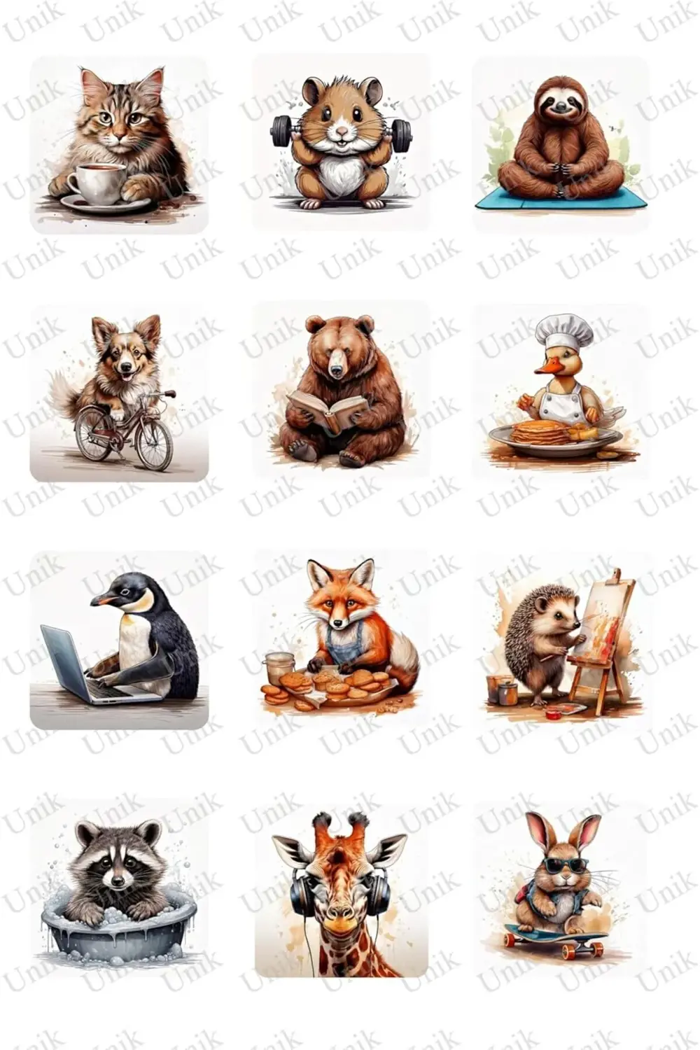 Cute - Sevimli Hayvanlar - Tek Sayfa 8 Set 1178367