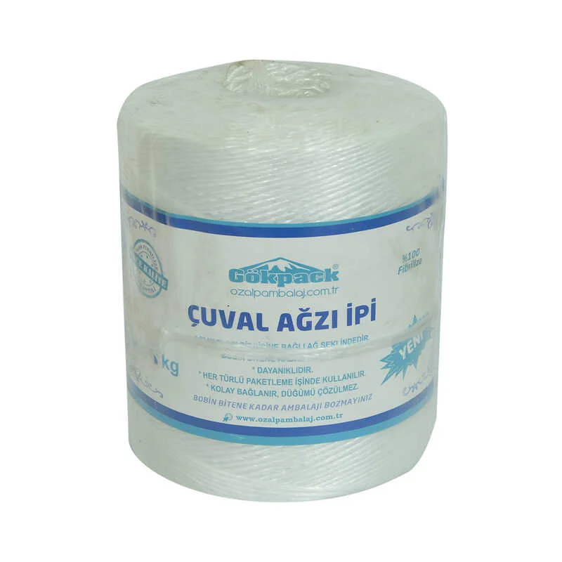 Çuval Ağzı İpi – %100 Fibrilizeli Naylon İp Beyaz 1000 Gr
