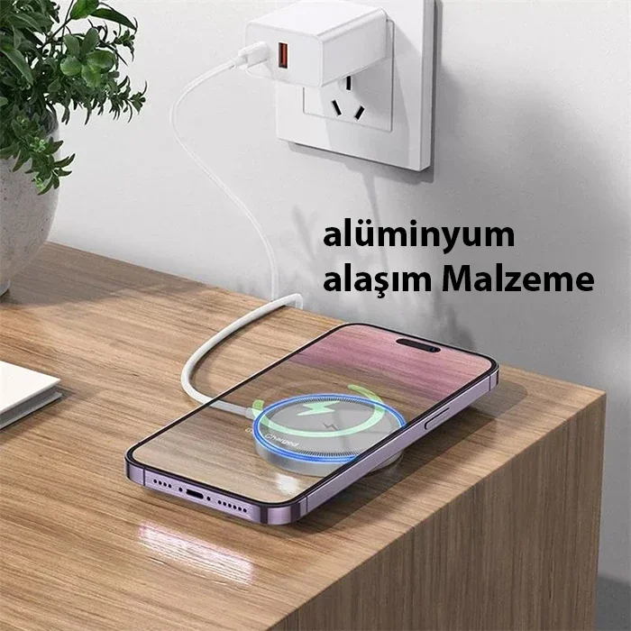 CW53 15W MagSafe Kablosuz Şarj Standı – iPhone Hızlı Şarj Aleti