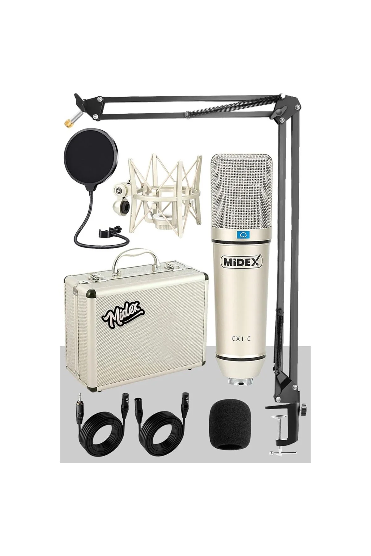 CX1 STA Üst Seviye Condenser Stüdyo Ses Kayıt Mikrofonu Stand Fil