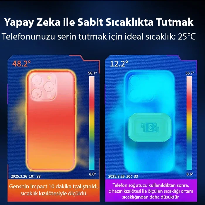 CX12 Pro 2000mAh Manyetik Telefon Soğutucu - Oyun ve Yayın İçin Optimum Çözüm