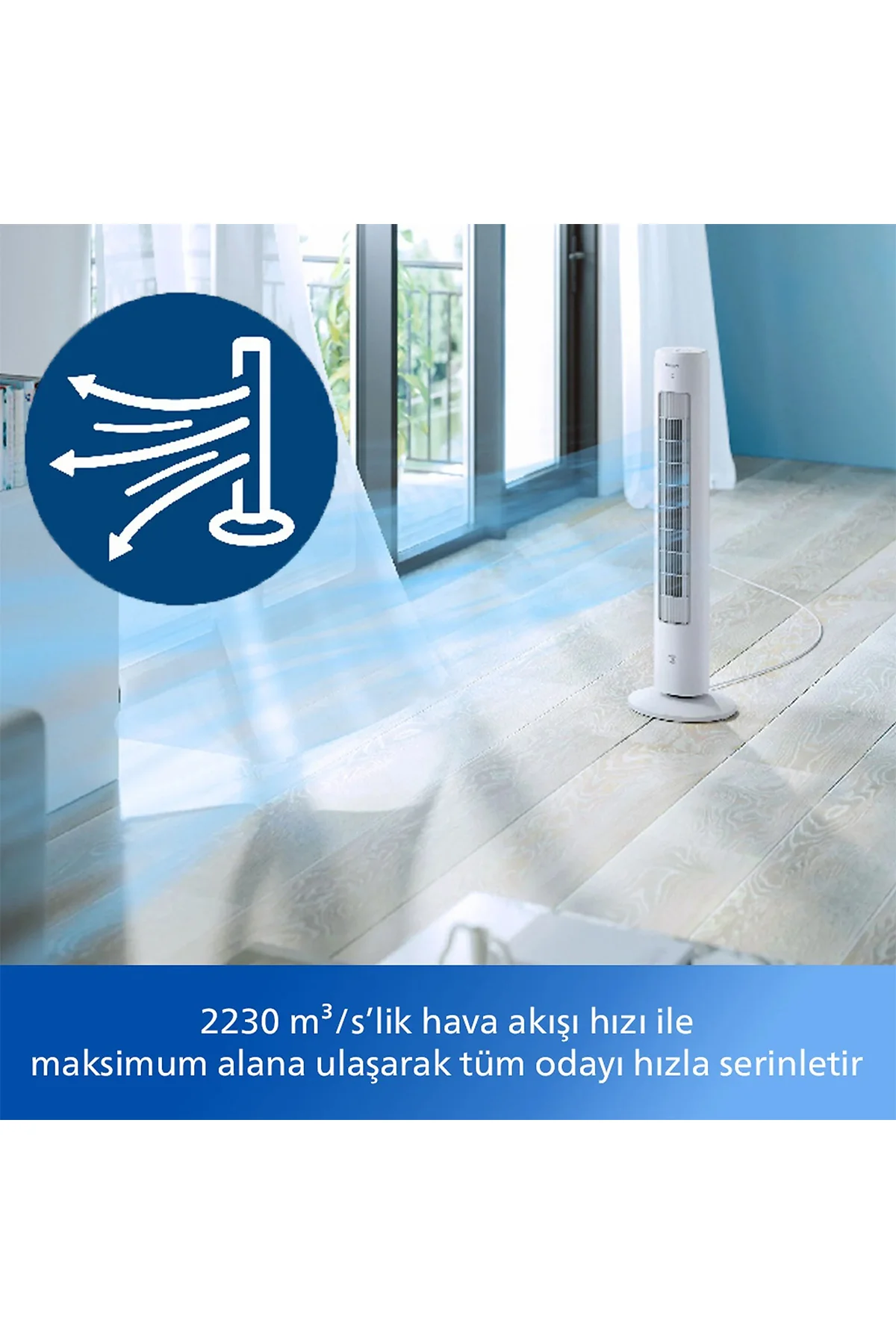 CX5535/00 5000 Serisi Kule Tipi Vantilatör, Uzaktan Kumanda, Arom