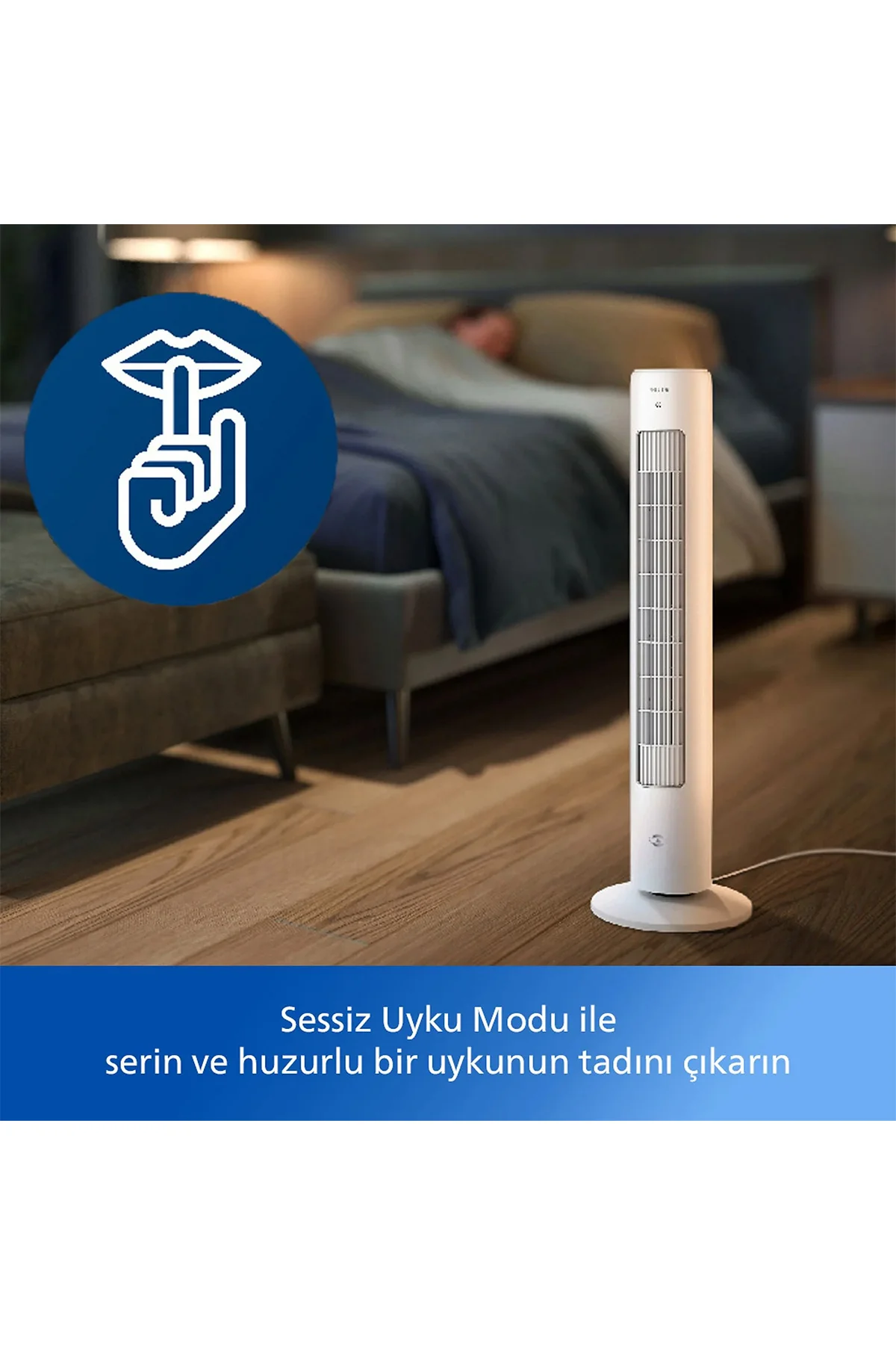 CX5535/00 5000 Serisi Kule Tipi Vantilatör, Uzaktan Kumanda, Aroma Difüzyonu, 40 W, 28 dB, 2230 m3/sa