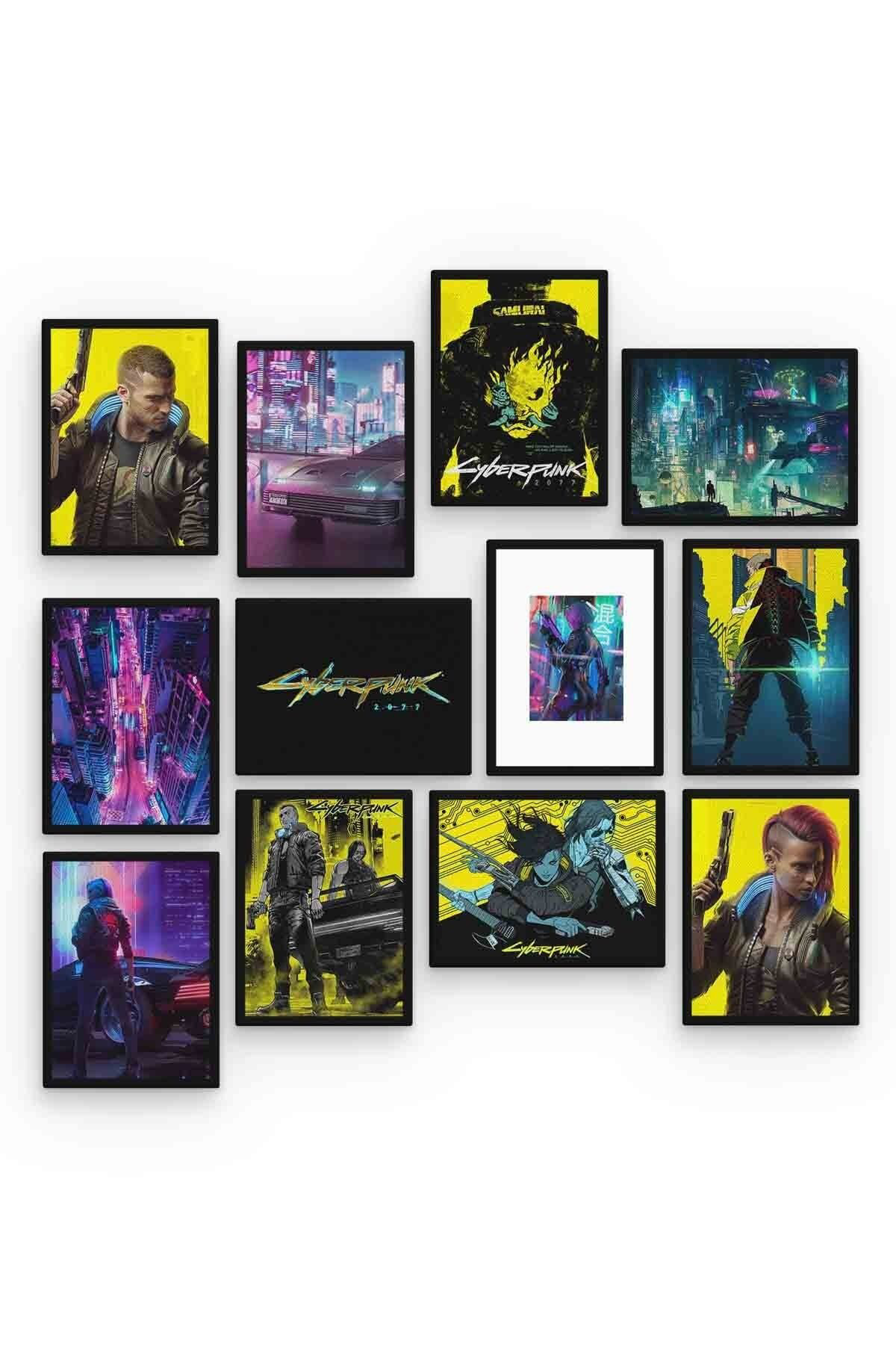Cyberpunk 12 Parça Mdf (ahşap) Tablo Ofis Boyu 