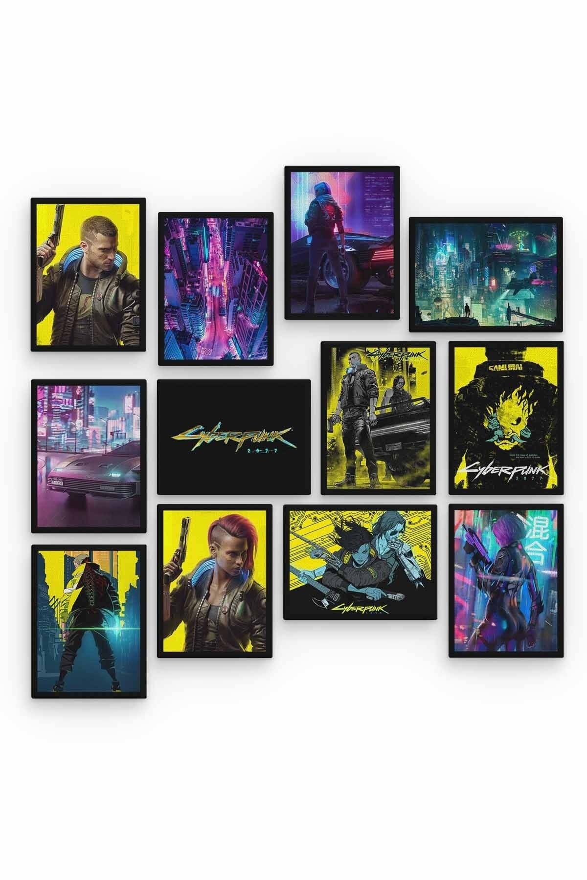 Cyberpunk 12 Parça Ahşap Mdf Tablo Zlltb263