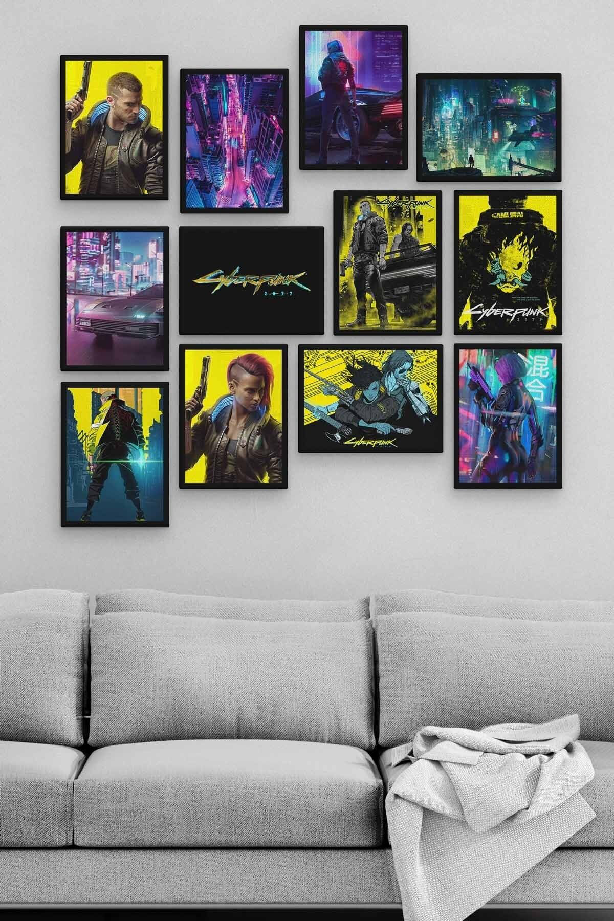 Cyberpunk 12 Parça Ahşap Mdf Tablo Zlltb263