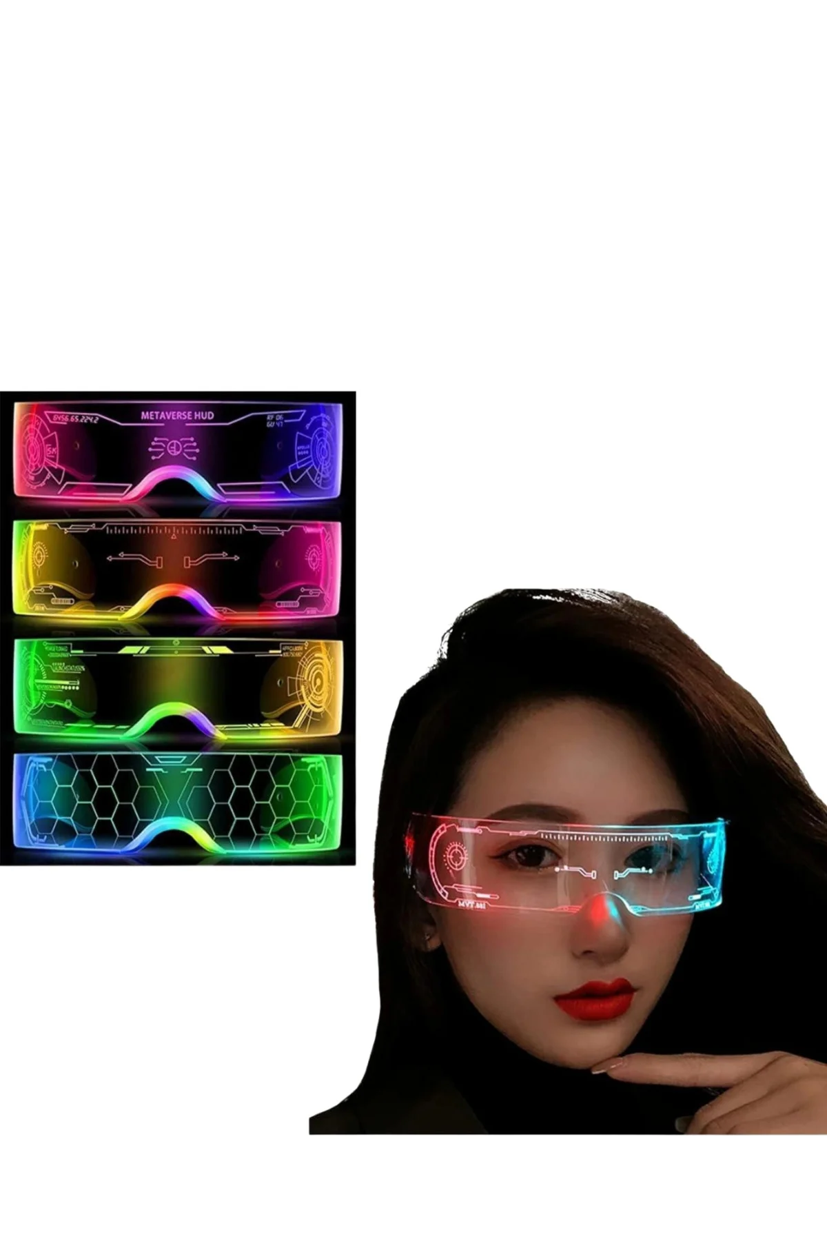 Cyberpunk Led Gözlük Çok Modlu Işıklı Parti Ve Festival Aksesuarı