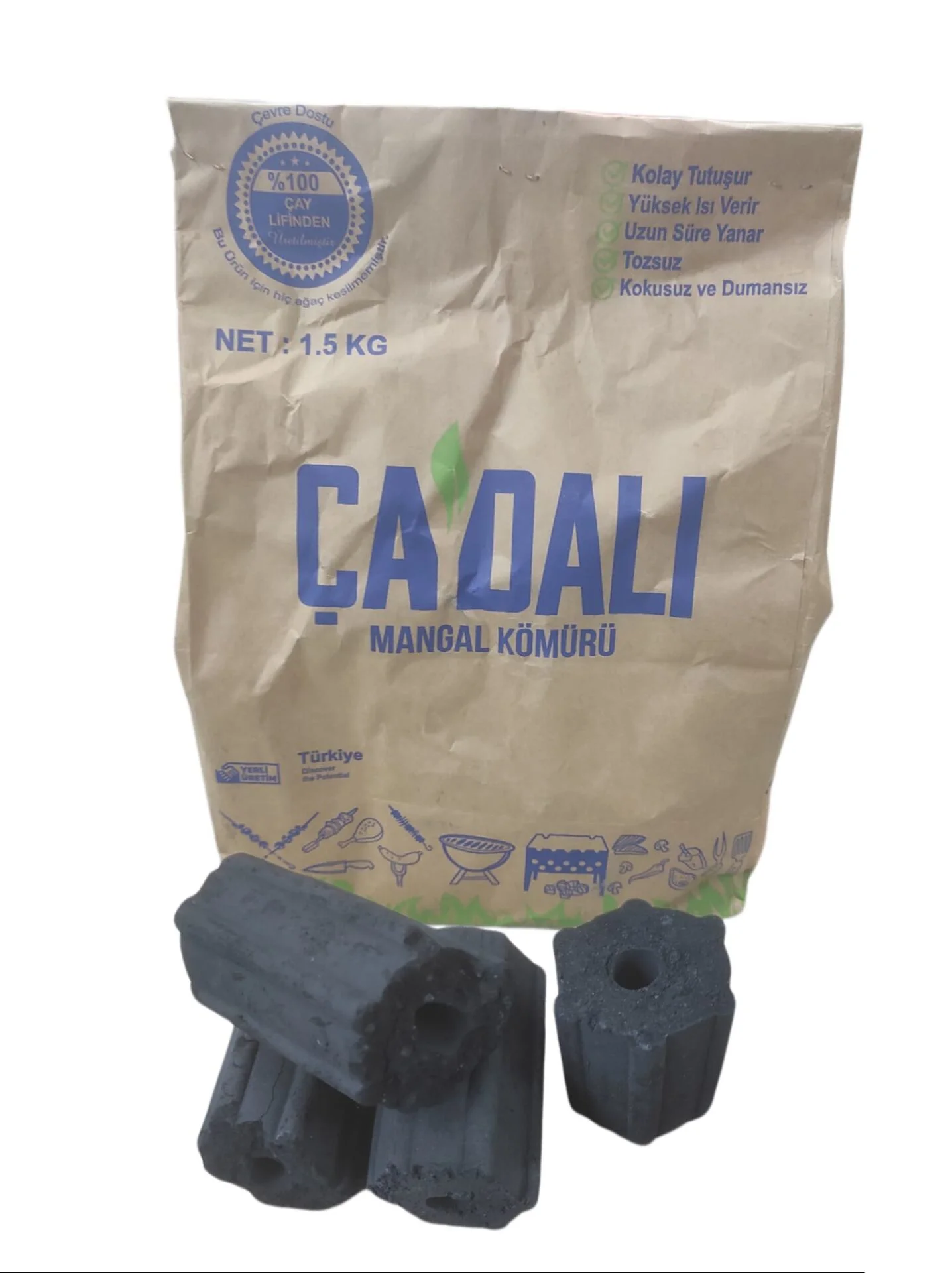 ÇYD02   Çaydalı Sıkma Mangal Kömürü 1,5kg