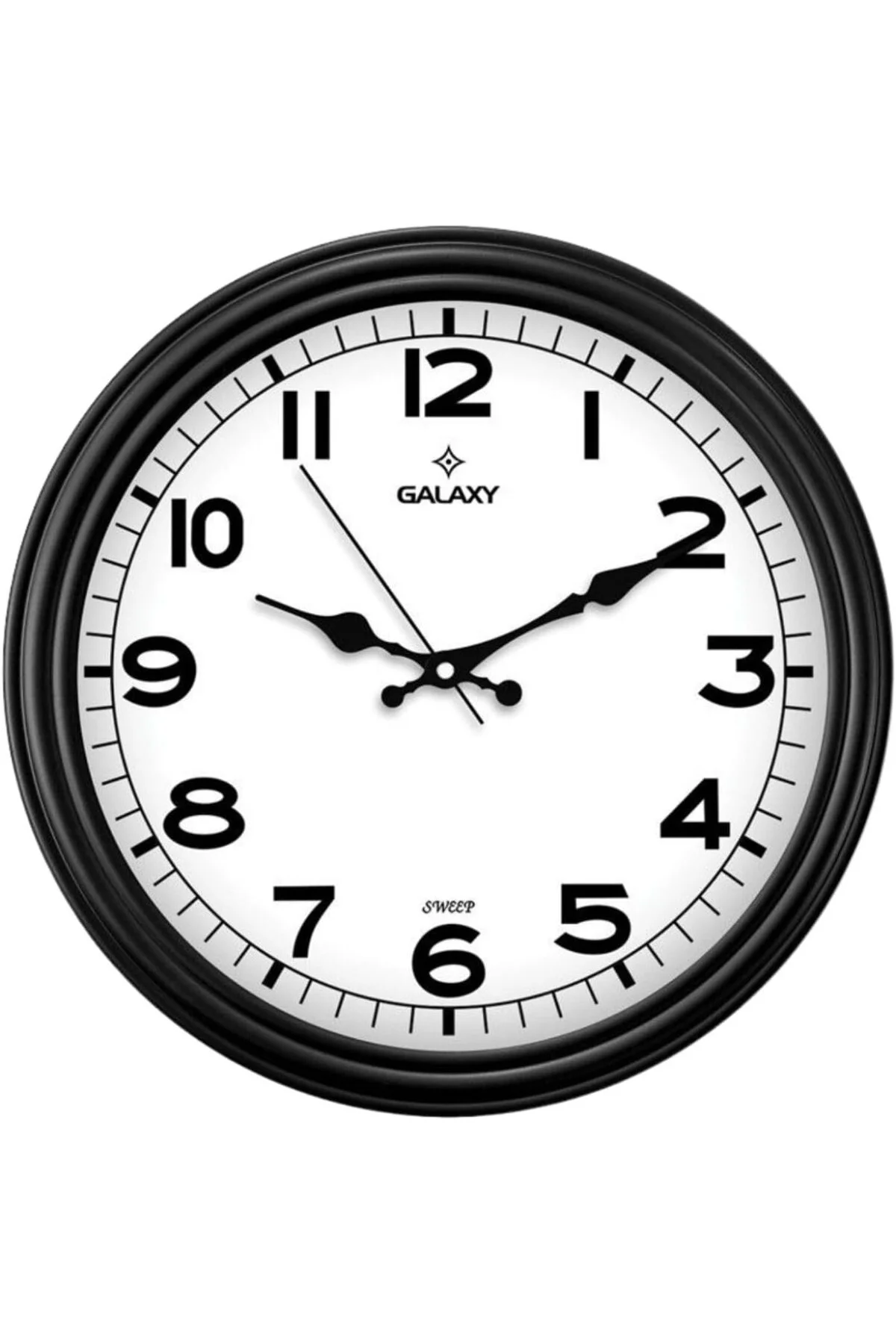 D-200-K Klasik Kadran Siyah Renk Sessiz Akar 30 cm Duvar Saati