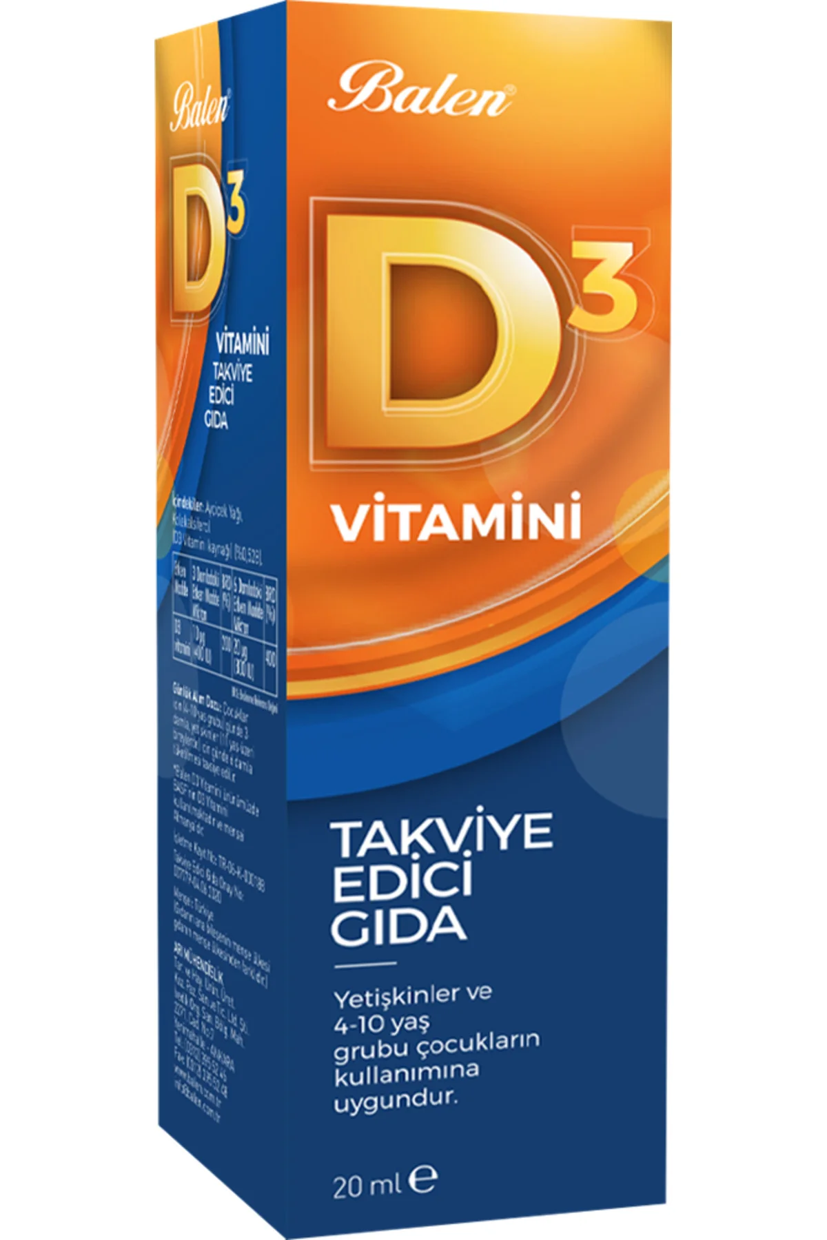 D 3 VİTAMİNİ (SIVI) 20 ML
