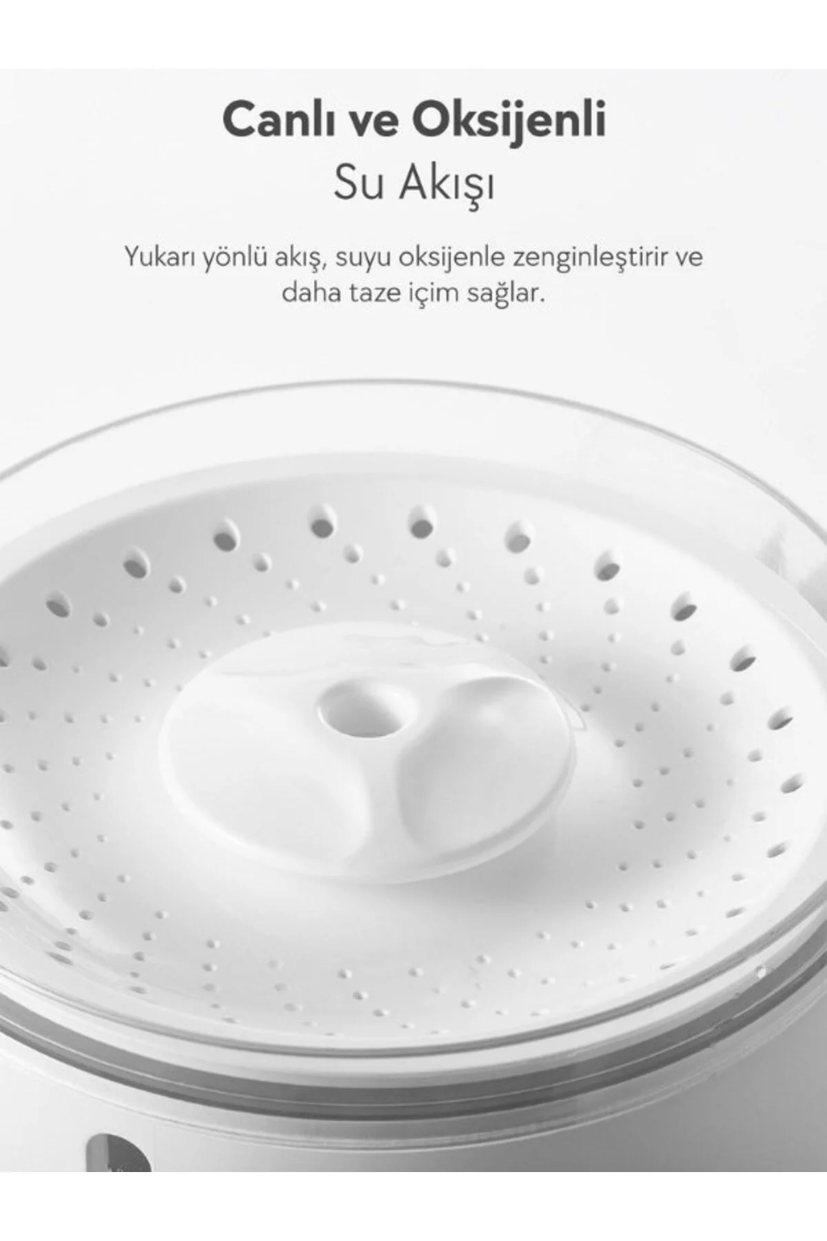 D09 Akıllı Otomatik Su Pınarı 2.2 L Beyaz - Evcil Dostlar İçin Ta